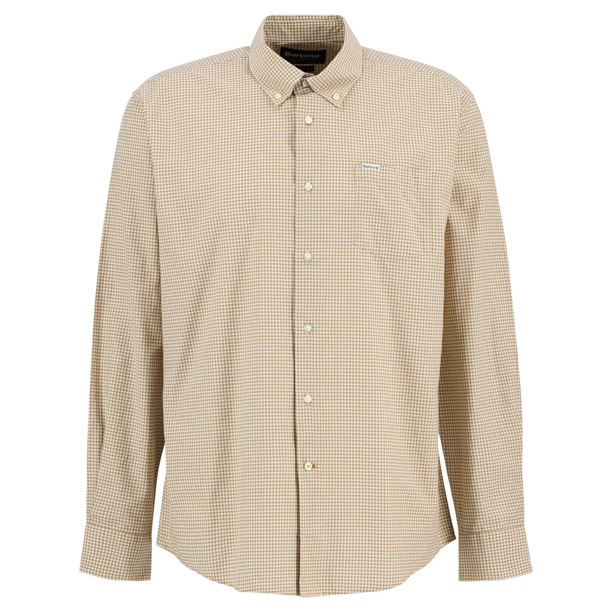 Barbour Finwell Men's Gingham Tailored Shirt Stone