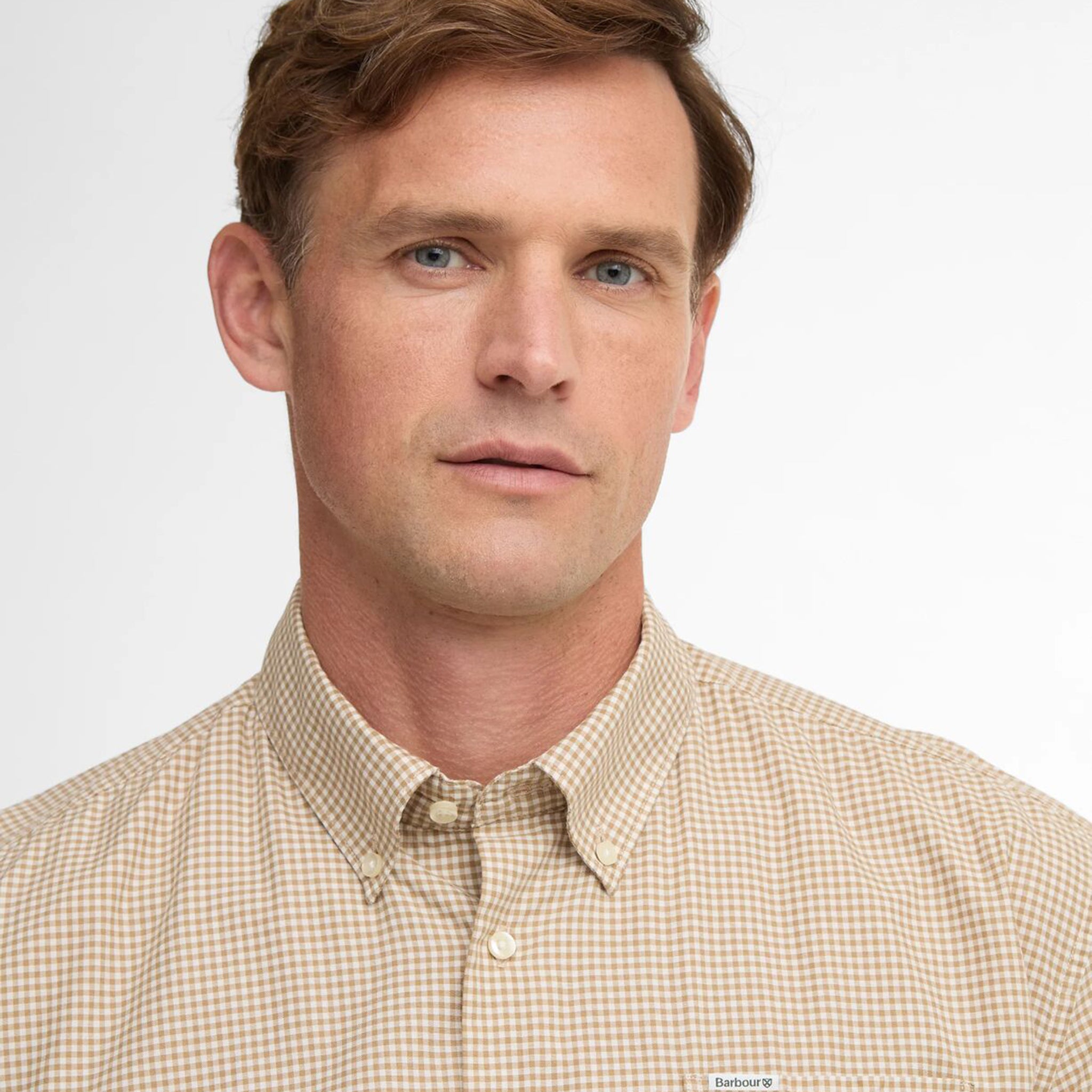 Barbour Finwell Men's Gingham Tailored Shirt Stone