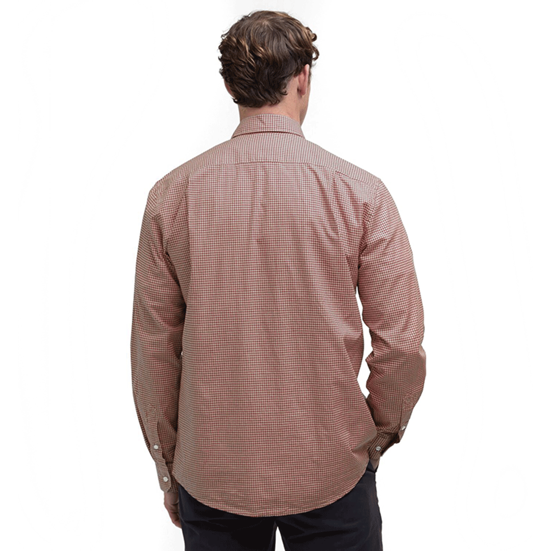 Barbour Finwell Men's Gingham Tailored Shirt Rust