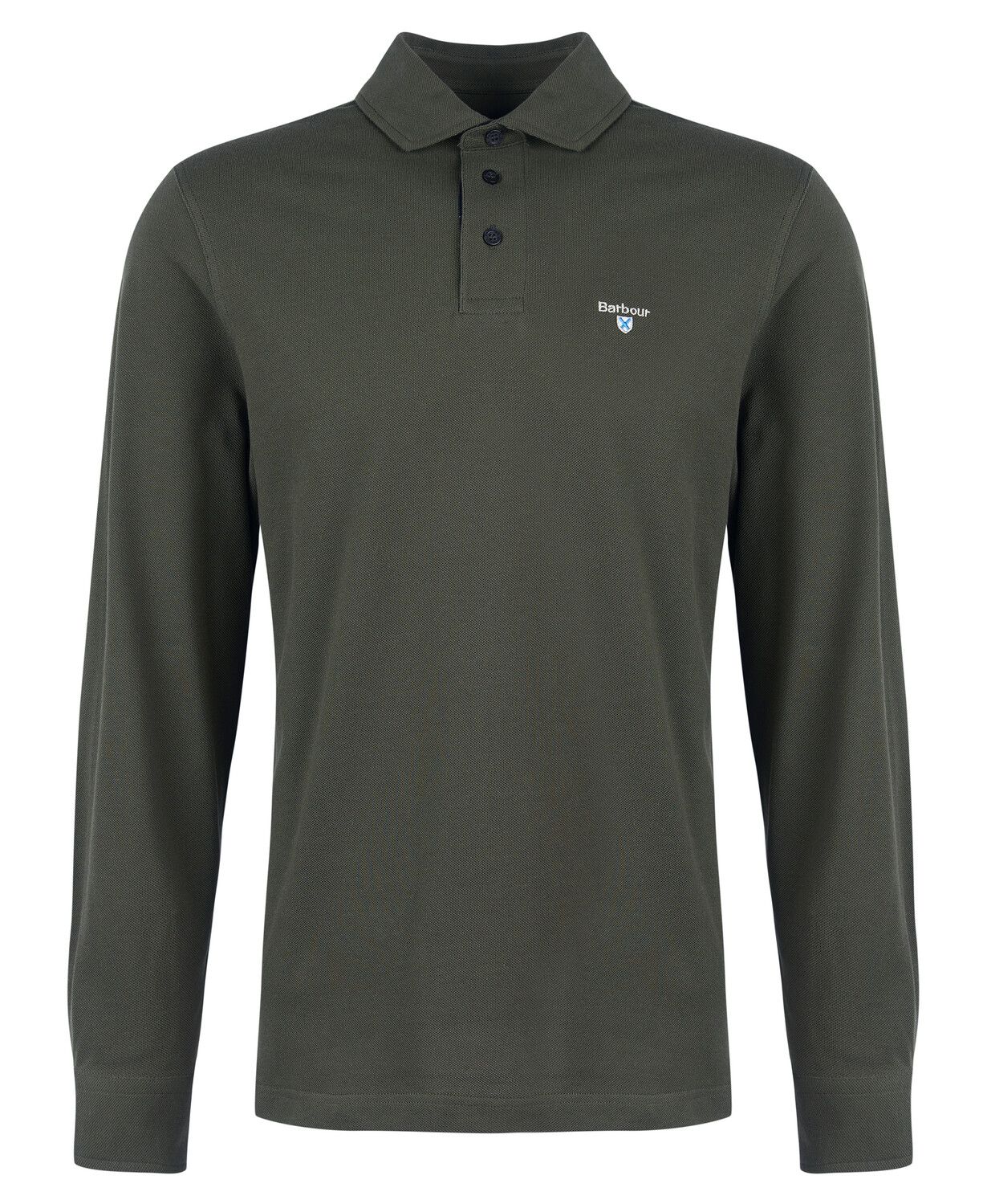 Barbour Firbank Long Sleeve Polo Shirt Olive 2