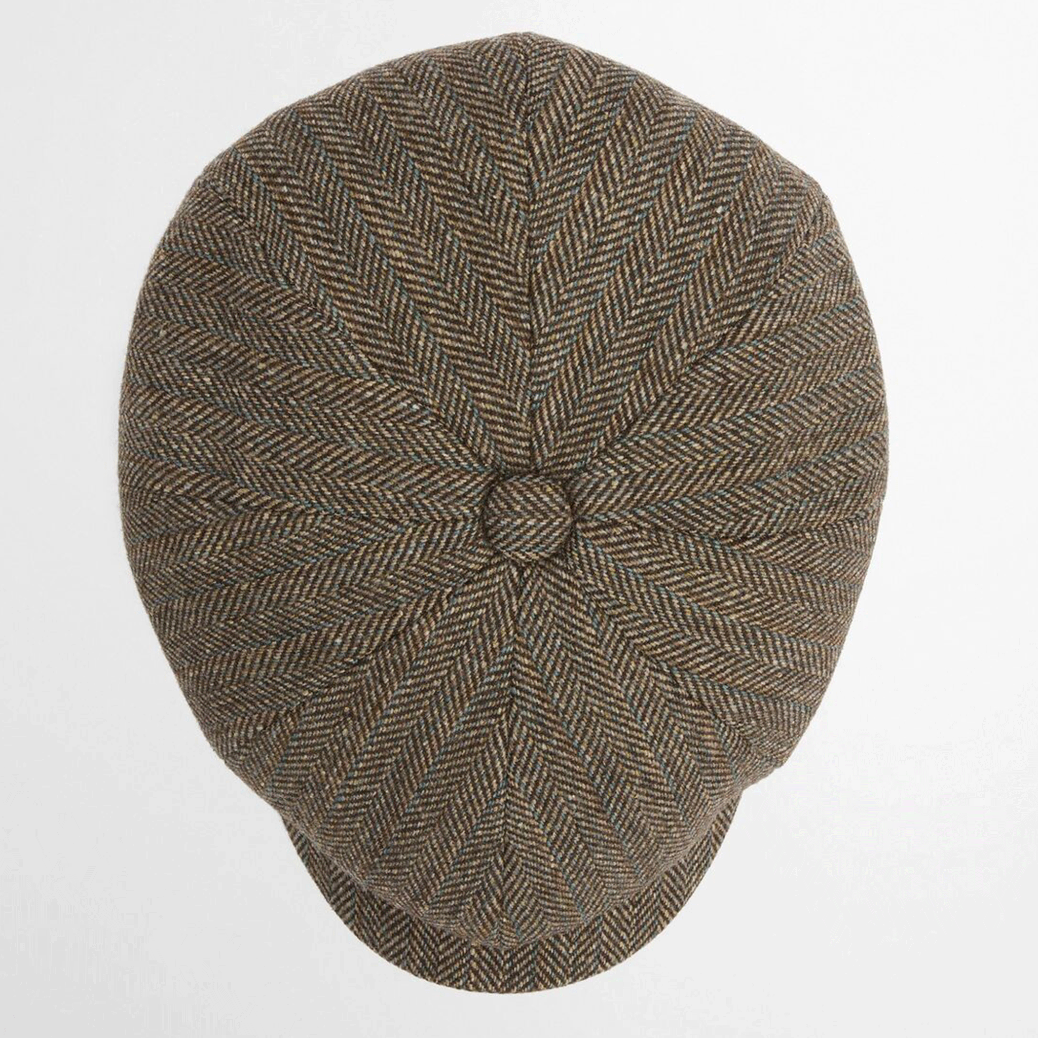 Barbour Fyne Tweed Baker Boy Cap Brown