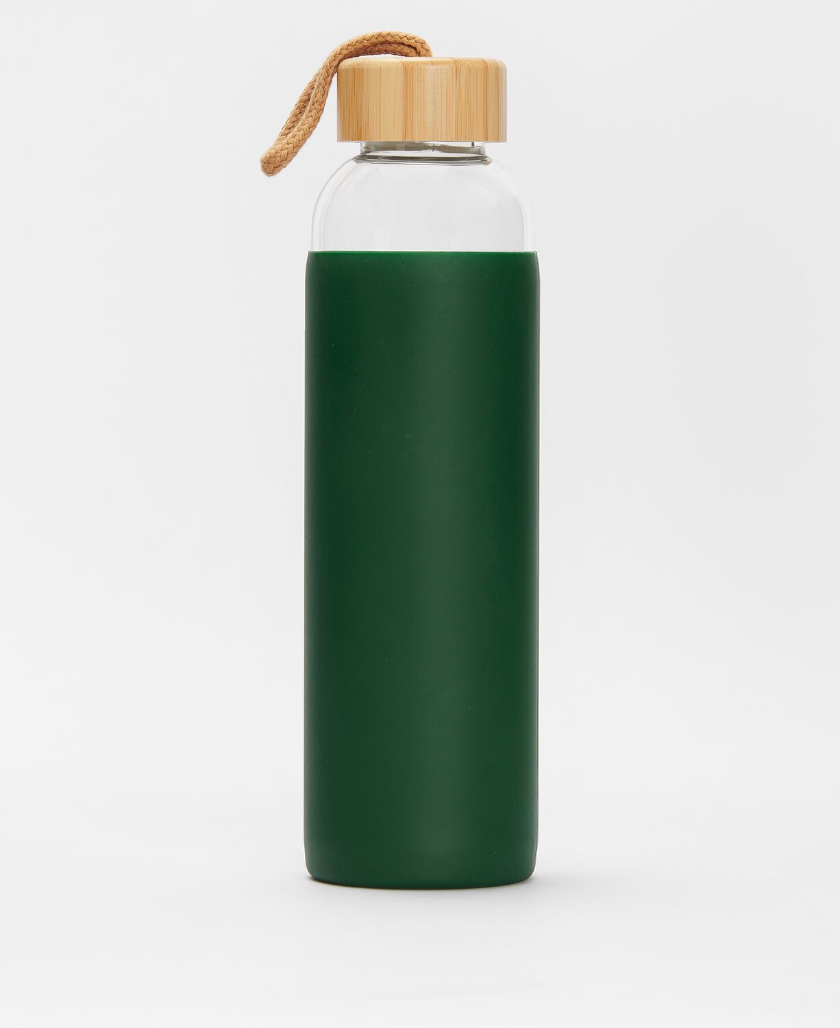 Barbour Glass Water Bottle with Silicone Sleeve 500ml Green 5