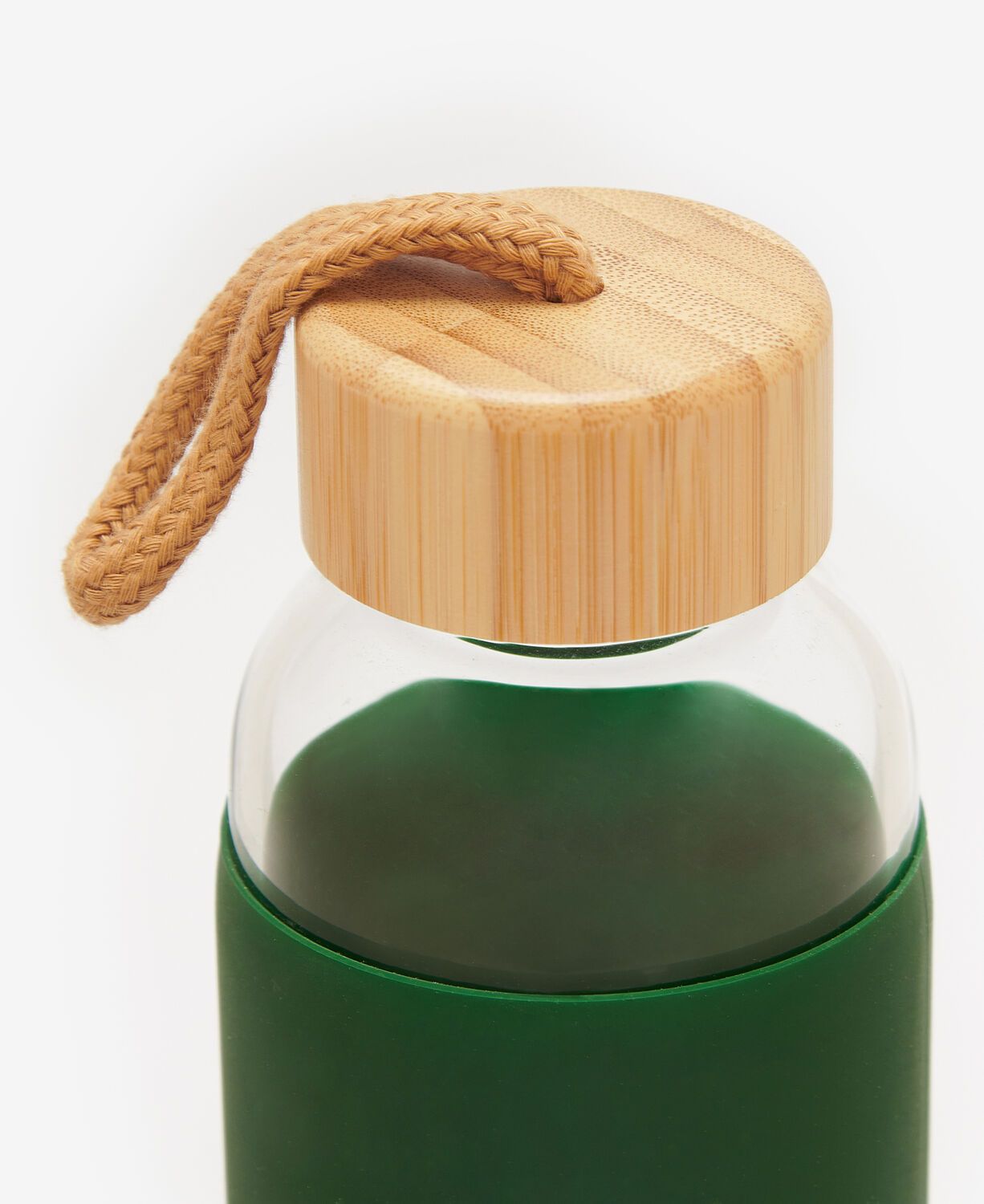 Barbour Glass Water Bottle with Silicone Sleeve 500ml Green 6