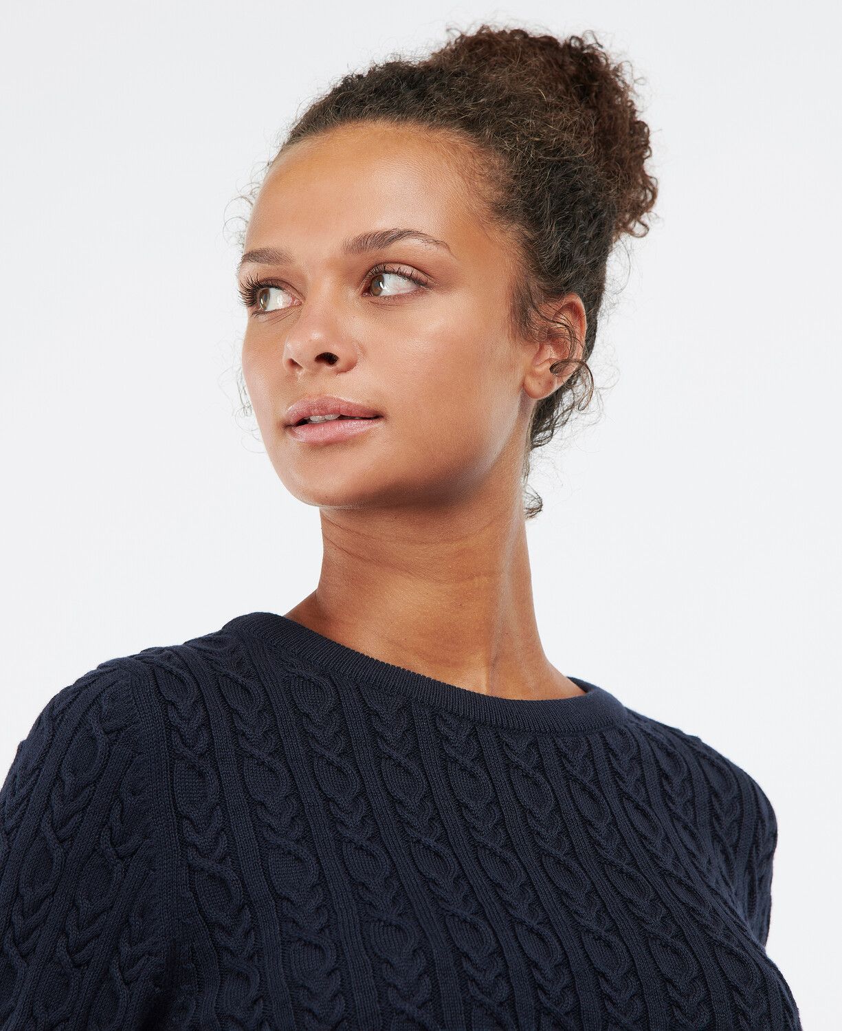 Barbour Hampton Ladies Cable Knit Jumper Navy 5