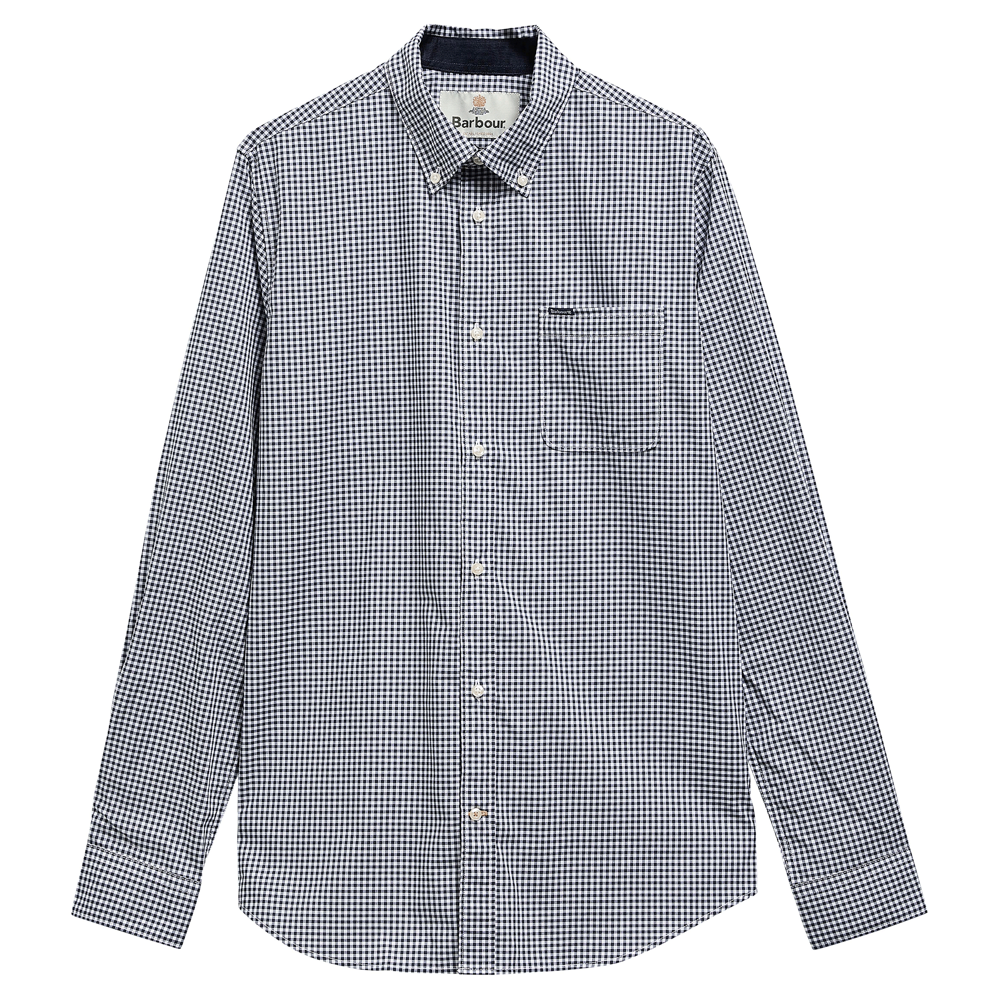 Barbour Harbourwall Tailored Long-Sleeved Shirt Navy Mens