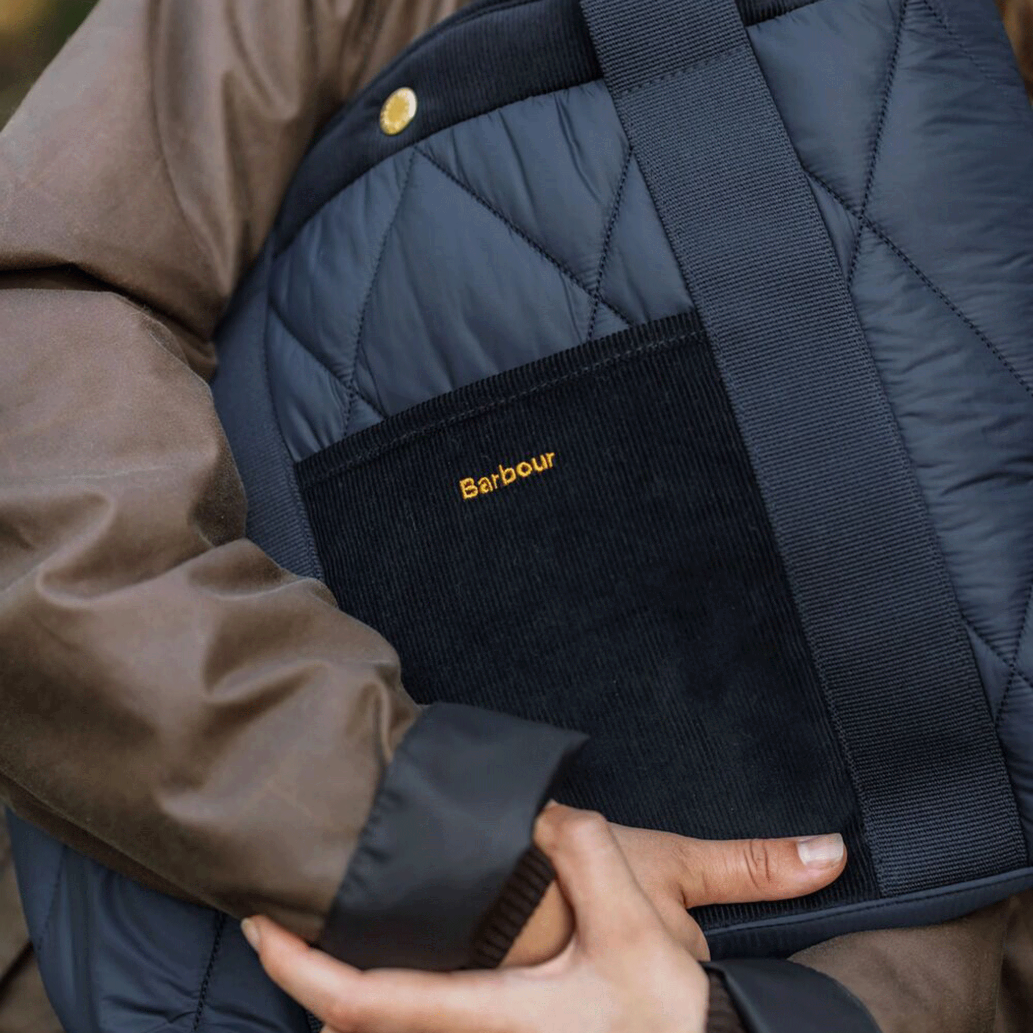 Barbour Healy Quilted Tote Bag Classic Navy