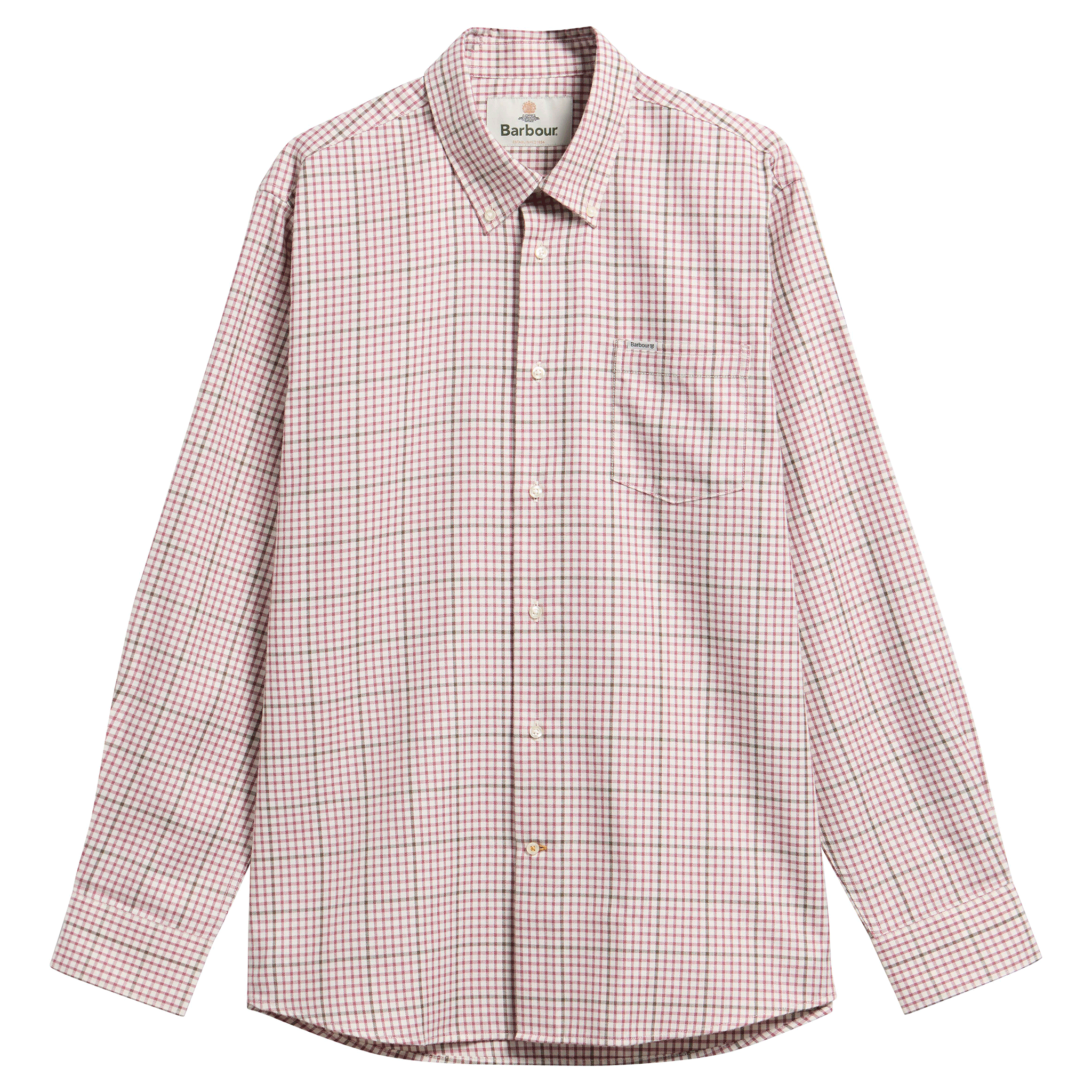 Barbour Henderson Thermo Weave Long-Sleeved Shirt Mauve Mens