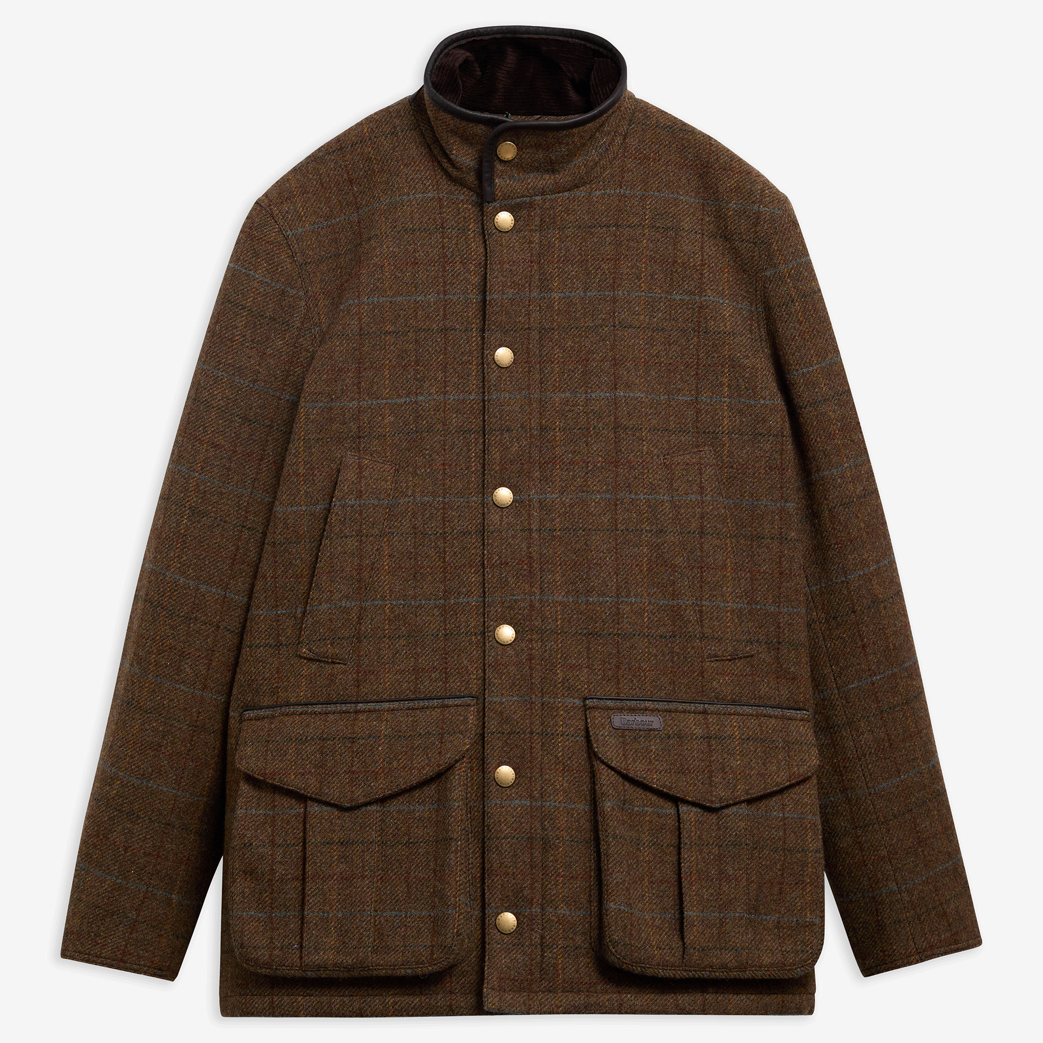 Barbour Hereford Tweed Wool Jacket Moss Green Mens