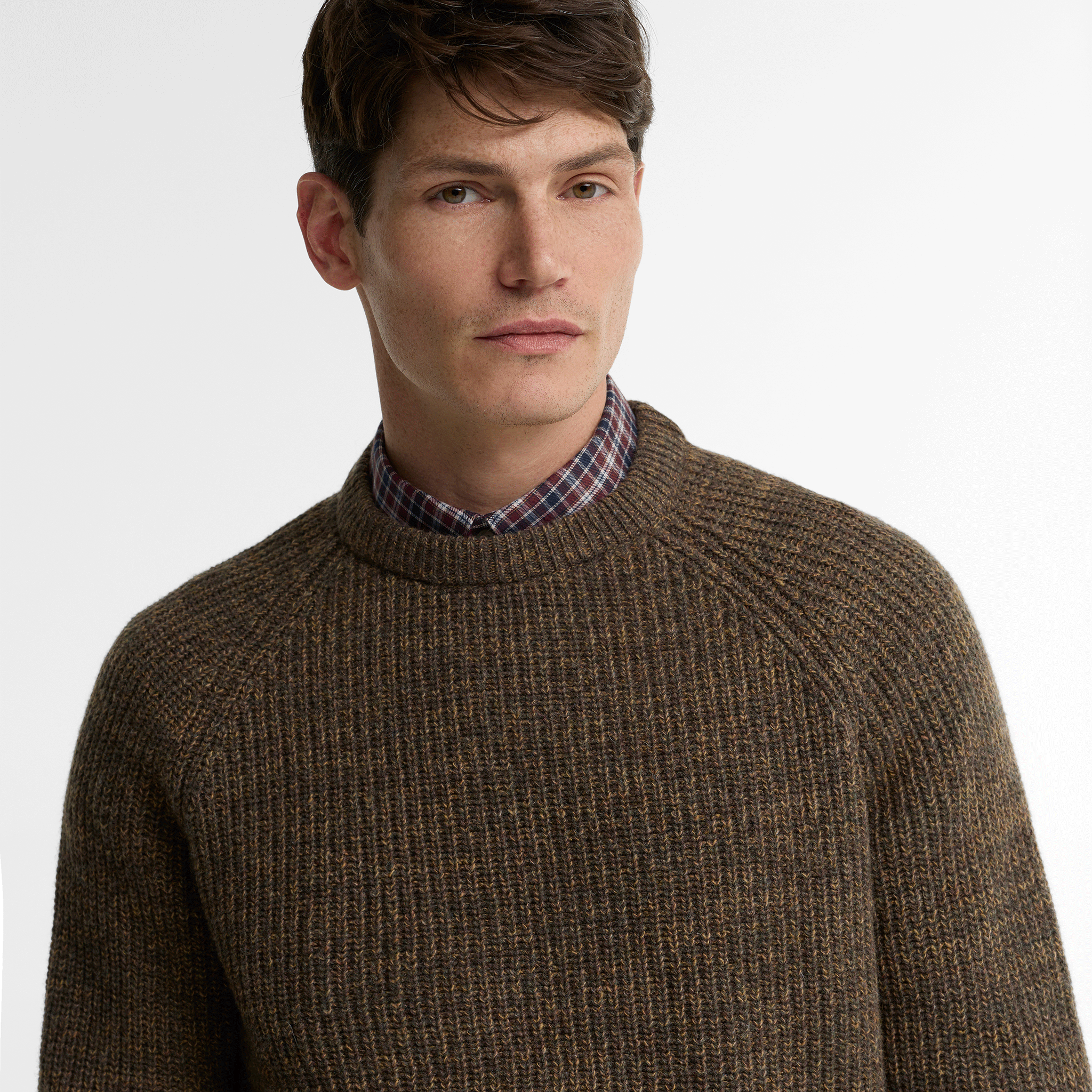 Barbour Horseford Crew Neck Jumper Camel Mens