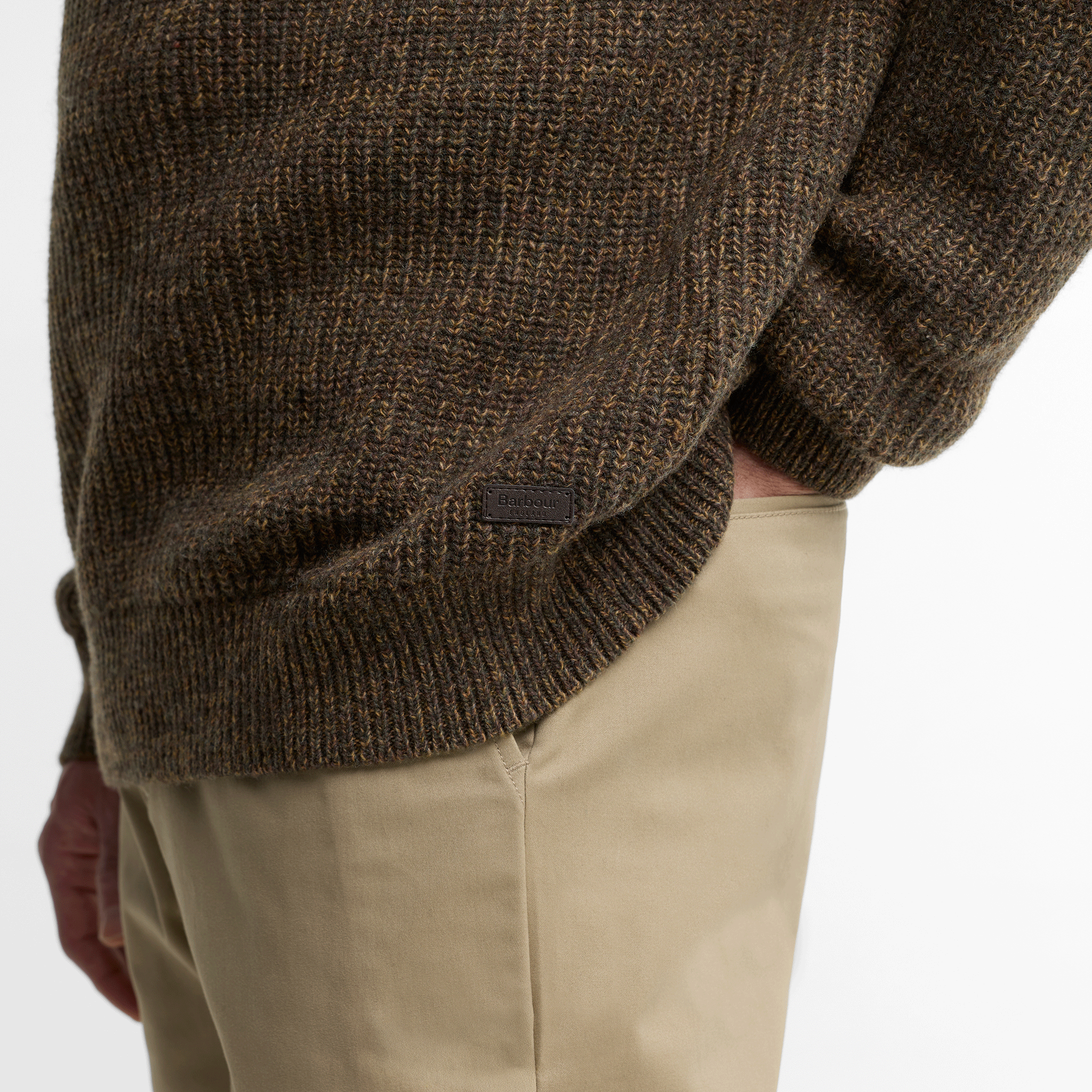 Barbour Horseford Crew Neck Jumper Camel Mens