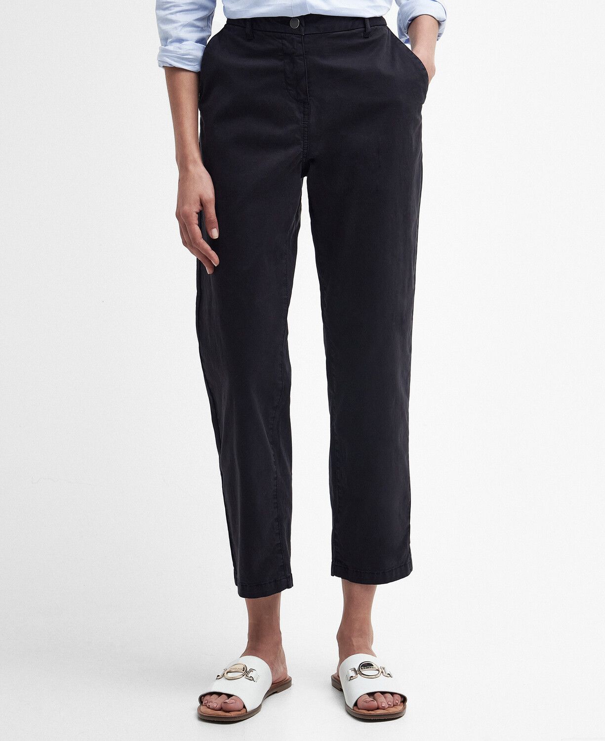 Barbour Ladies Cropped Chinos Navy 3