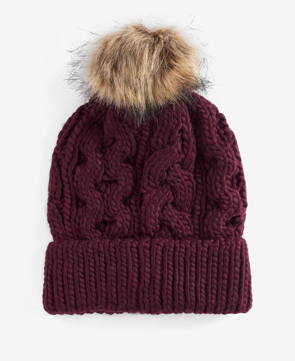 Barbour Ladies Penshaw Cable Beanie Bordeaux 2