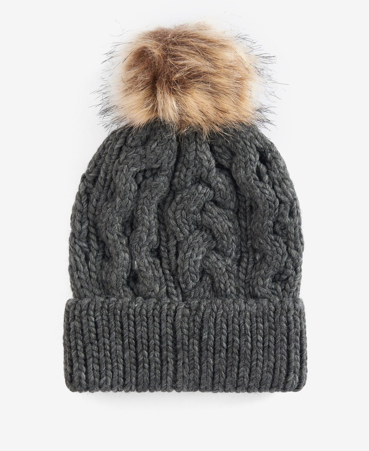 Barbour Ladies Penshaw Cable Beanie Charcoal 3