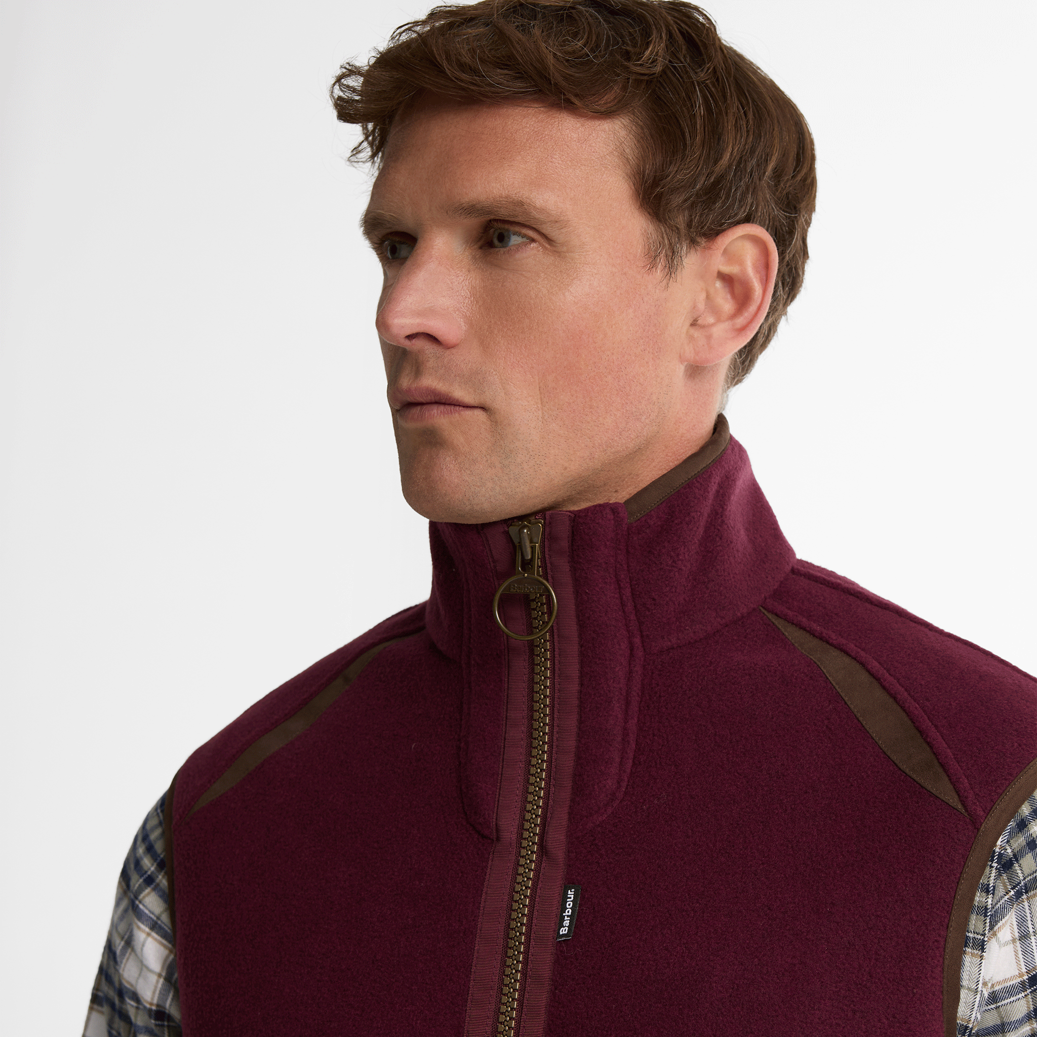 Barbour Langdale Fleece Gilet Dark Bordeaux Mens