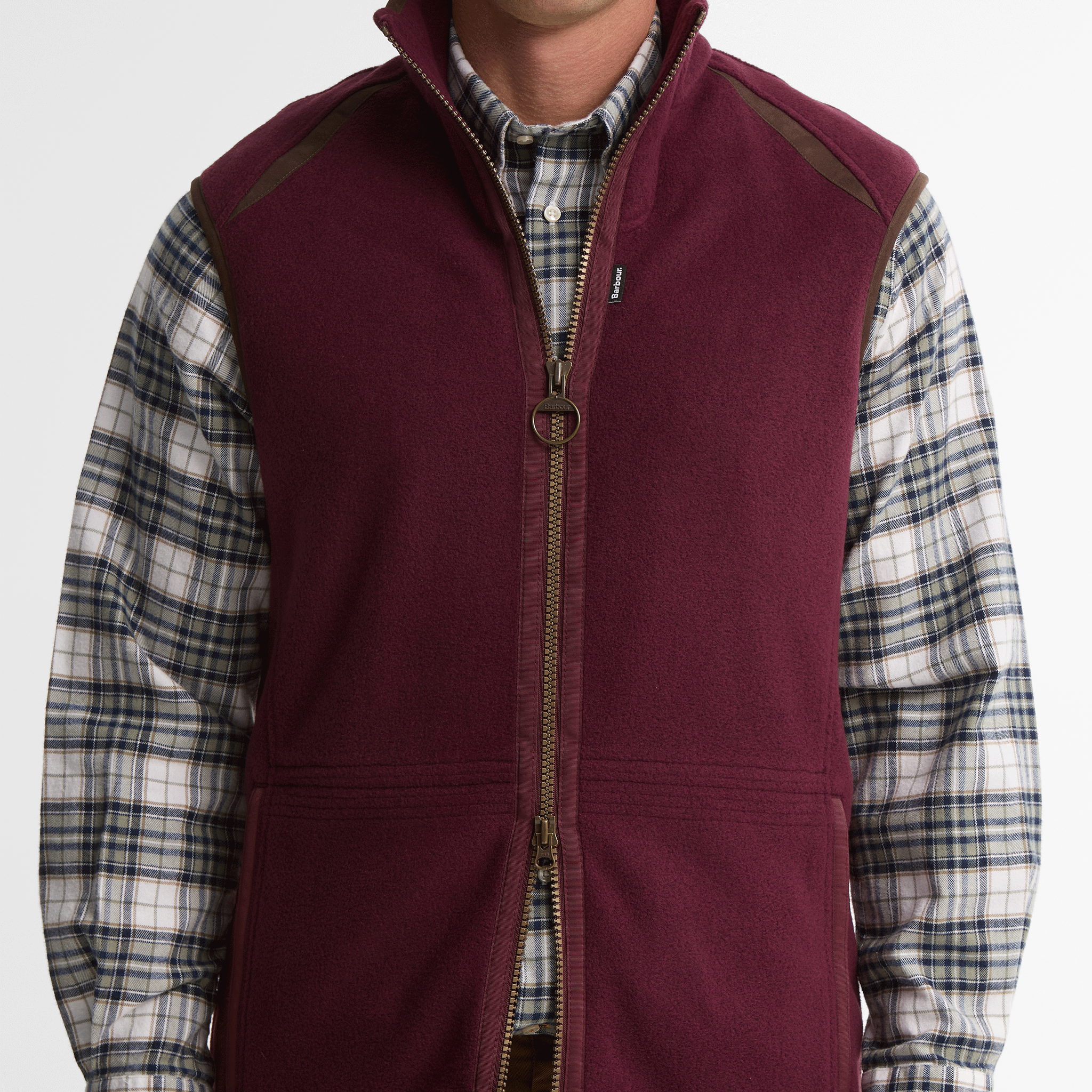 Barbour Langdale Fleece Gilet Dark Bordeaux Mens