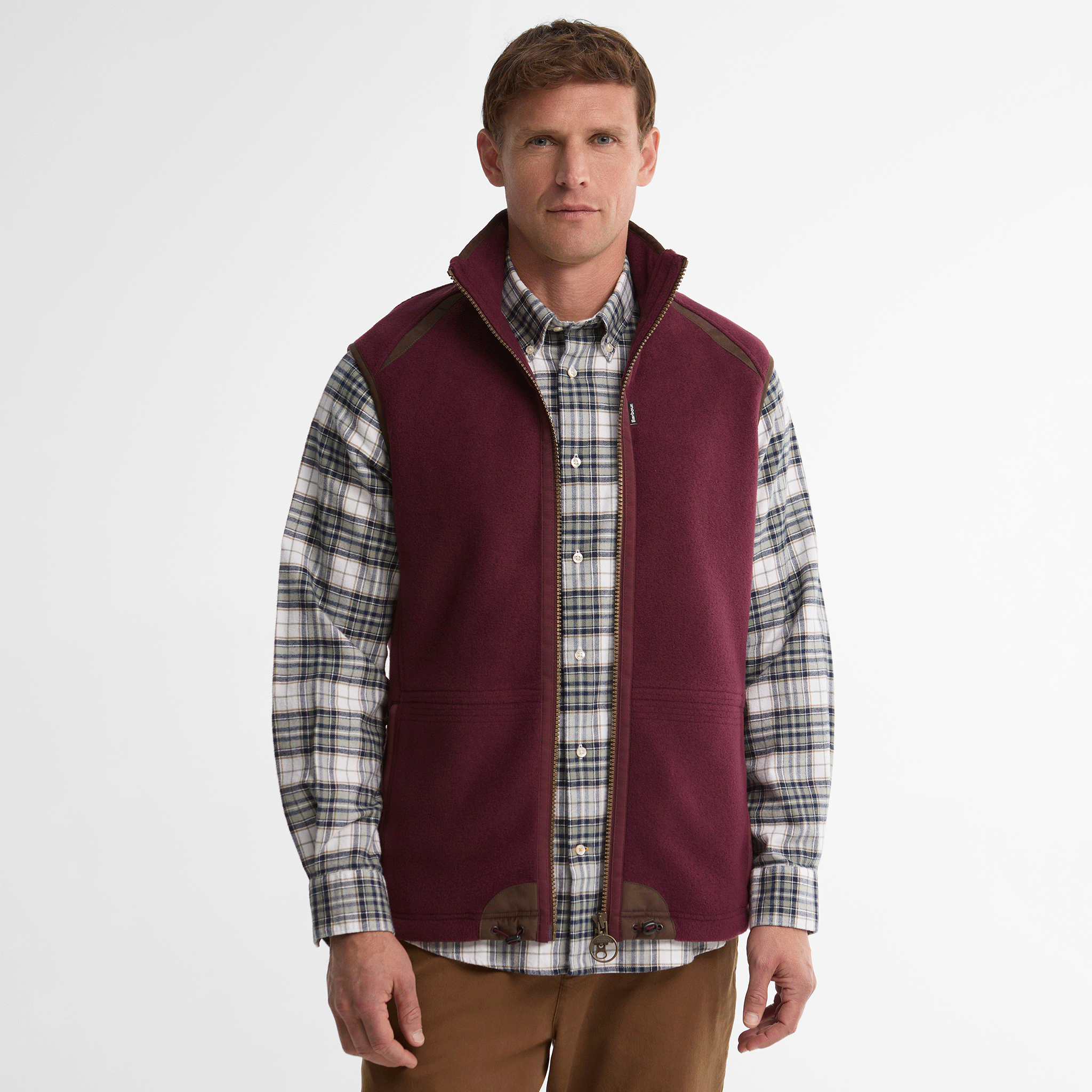 Barbour Langdale Fleece Gilet Dark Bordeaux Mens
