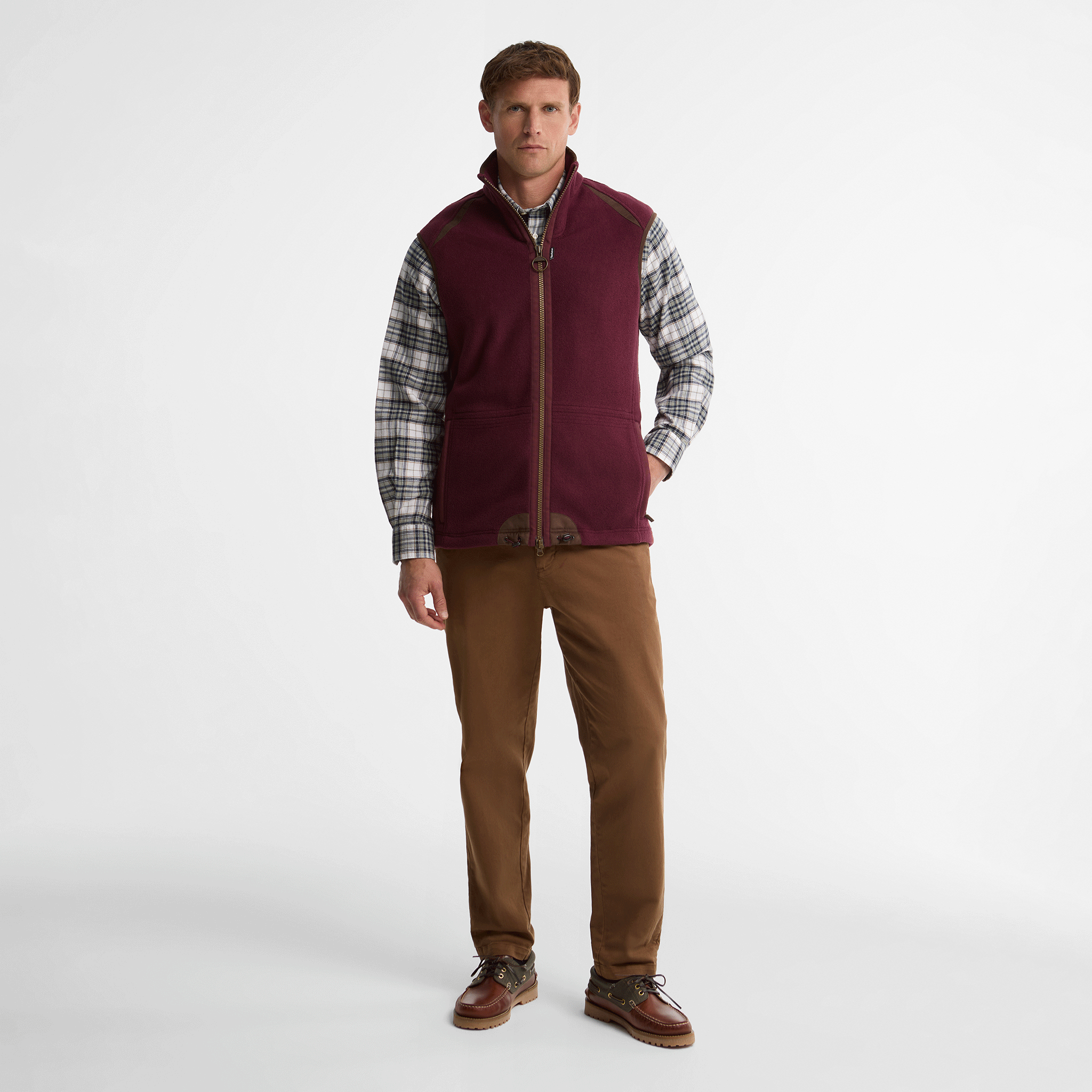 Barbour Langdale Fleece Gilet Dark Bordeaux Mens