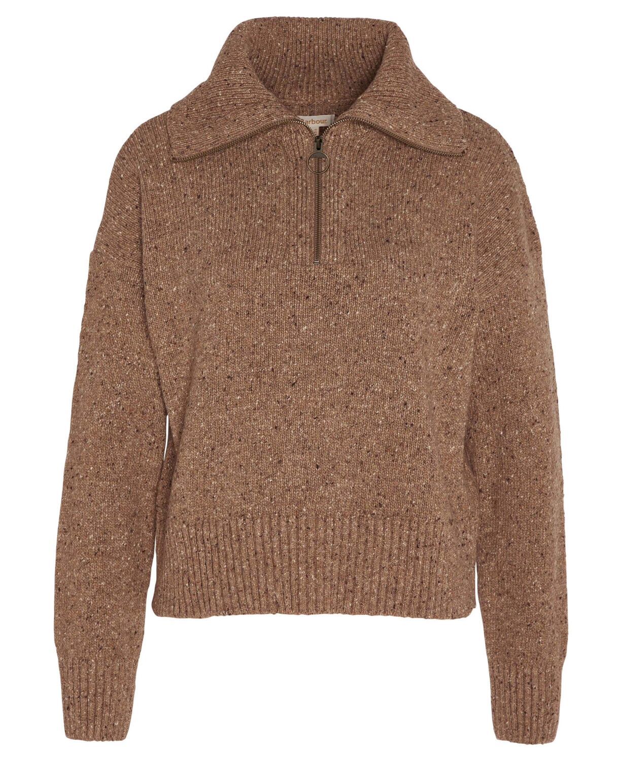 Barbour Lavensdale Ladies Half Zip Jumper Honey 1