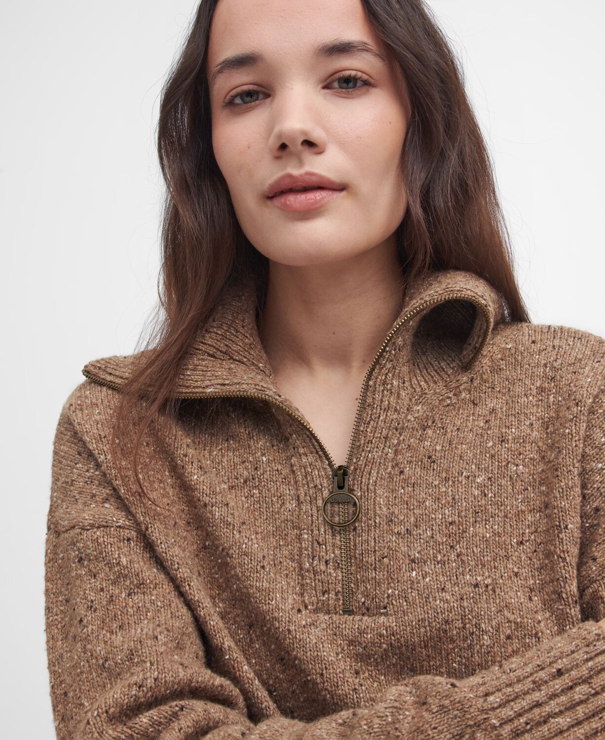 Barbour Lavensdale Ladies Half Zip Jumper Honey 5