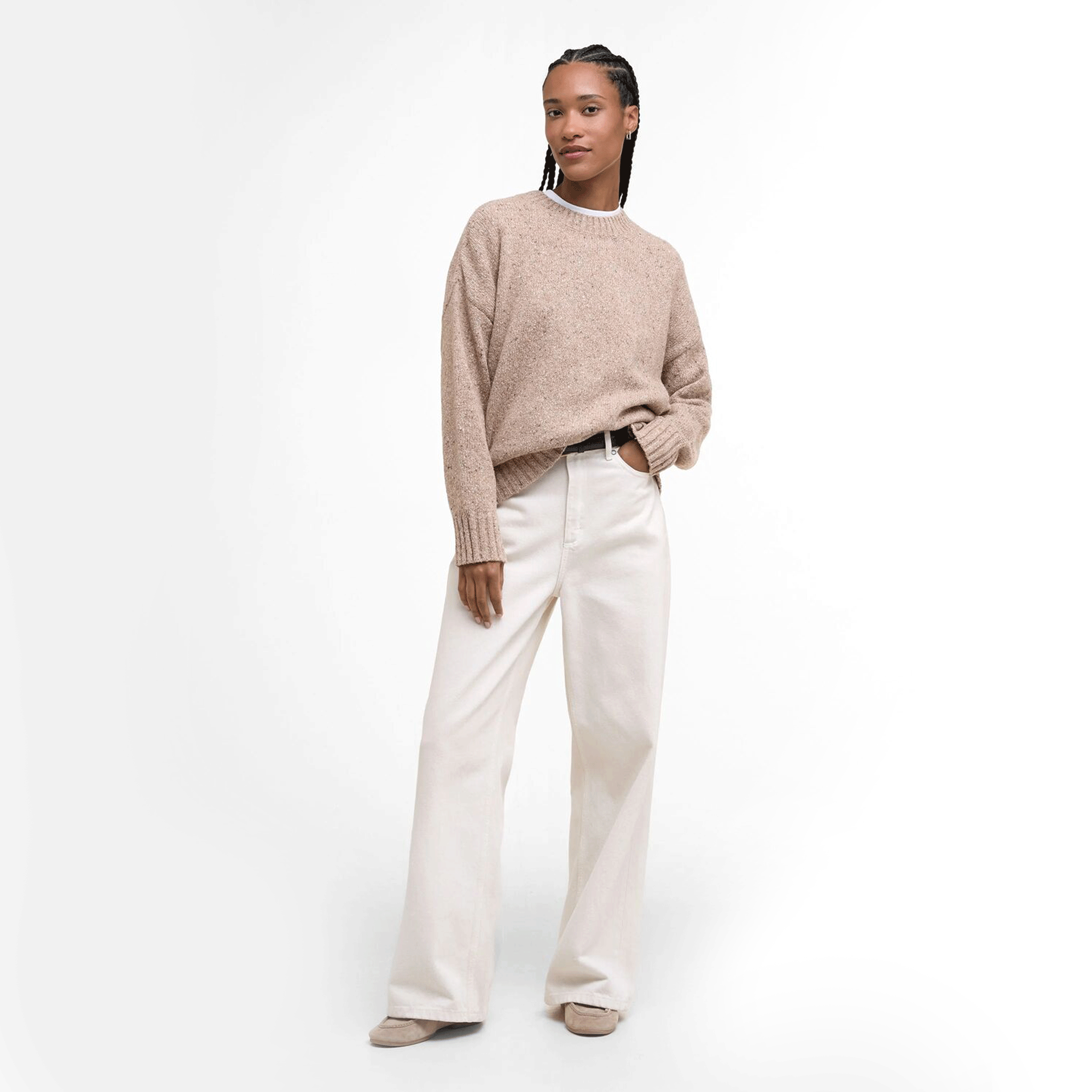 Barbour Lavensdale Crew Neck Jumper Light Honey