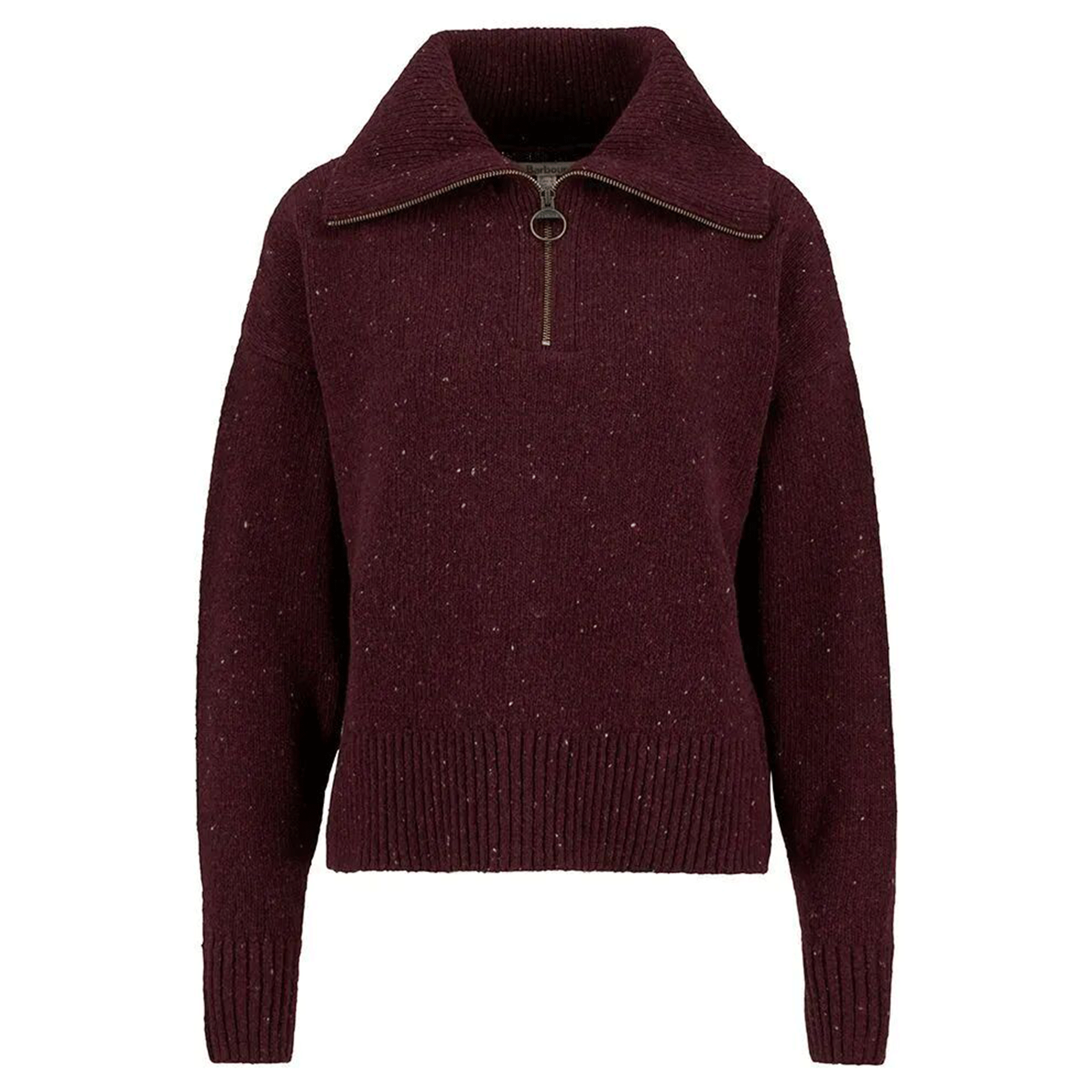 Barbour Lavensdale Women's Half Zip Jumper Black Cherry