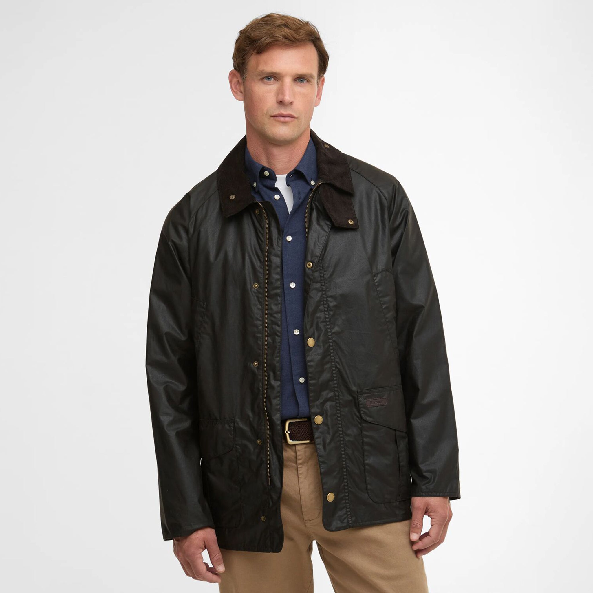 Barbour Lightweight Stratford Men's Waxed Jacket Dark Olive