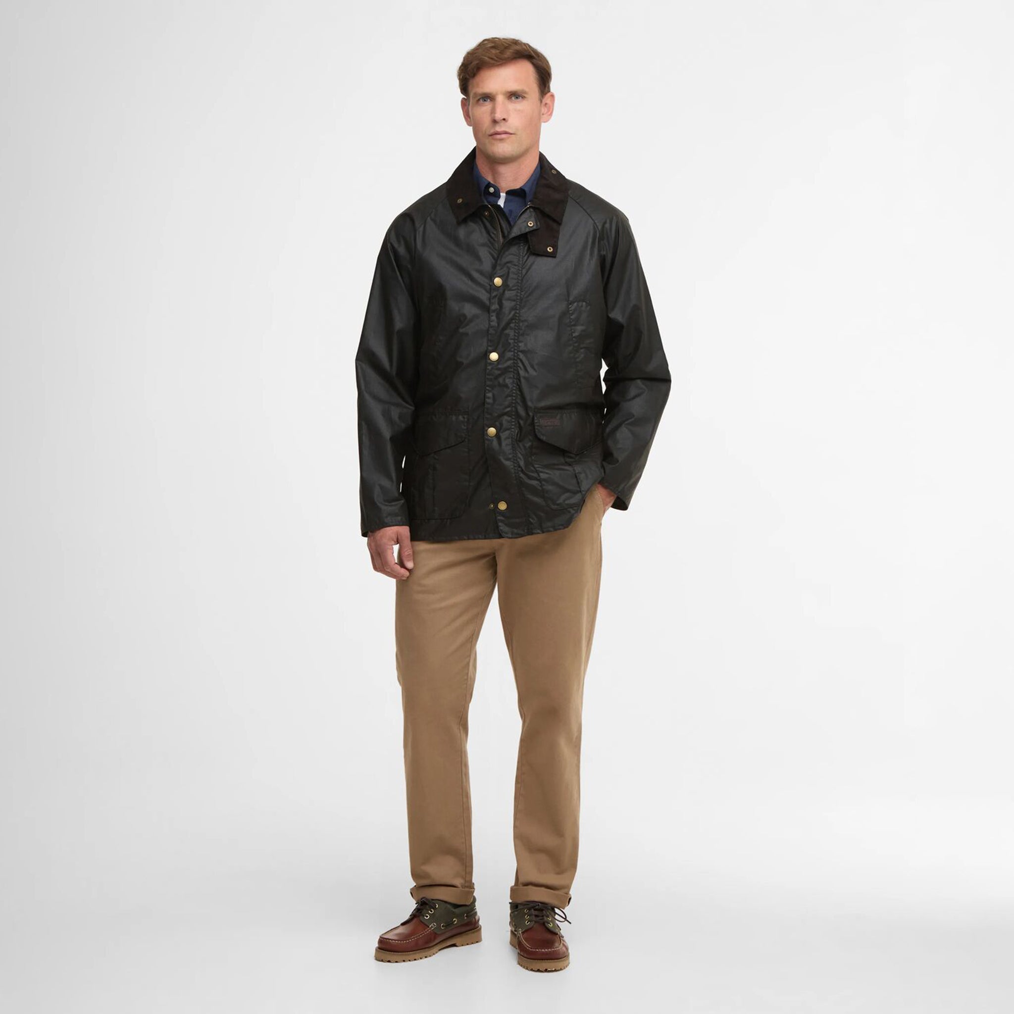 Barbour Lightweight Stratford Men's Waxed Jacket Dark Olive