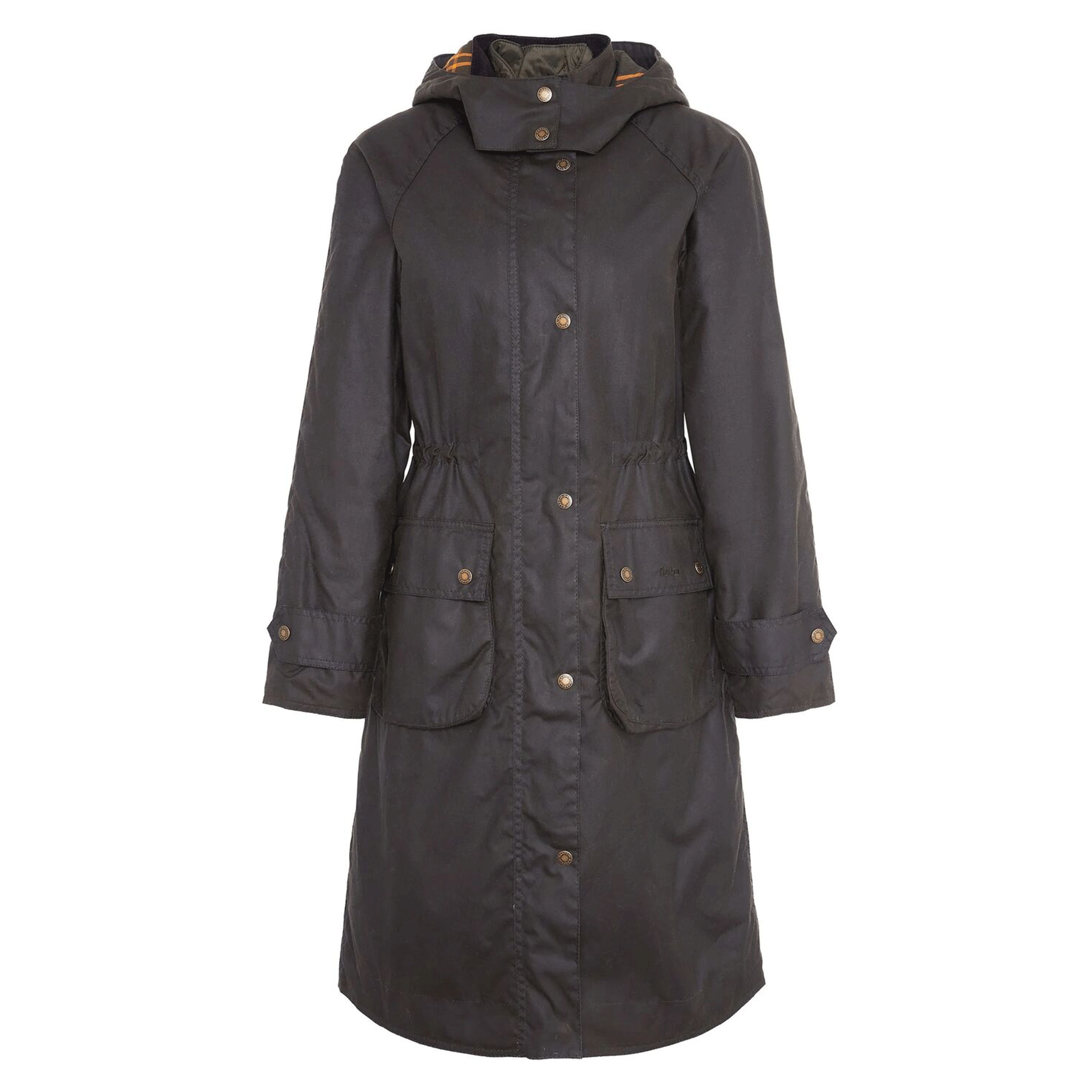 Barbour Long Cannich Women's Waxed Jacket Olive-Classic