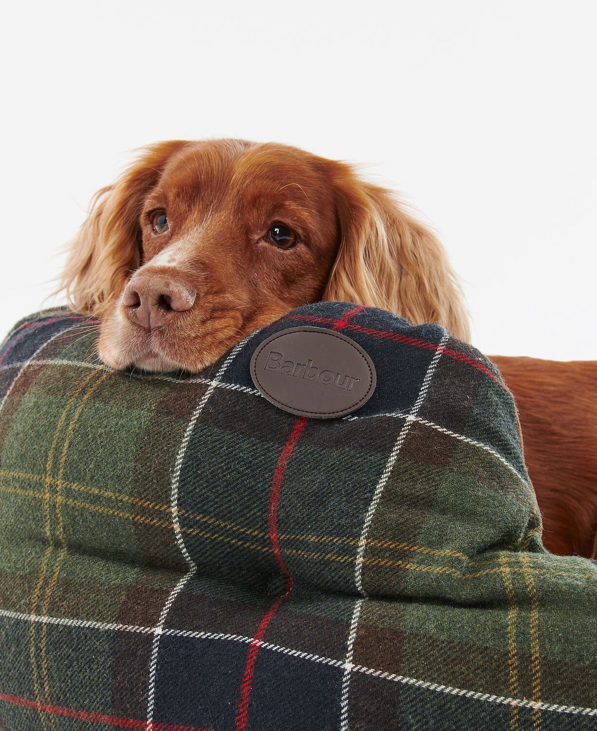 Barbour Luxury Waxed Cotton Quilted Dog Bed Classic Tartan 8