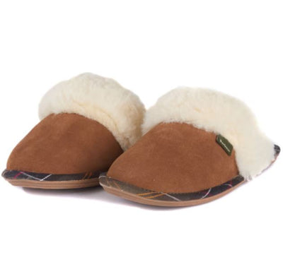 Barbour Lydia Mule Slippers Camel-Suede 1