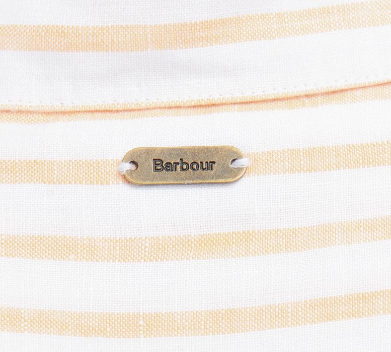 Barbour Marine Ladies Pure Linen Shirt Papaya 6