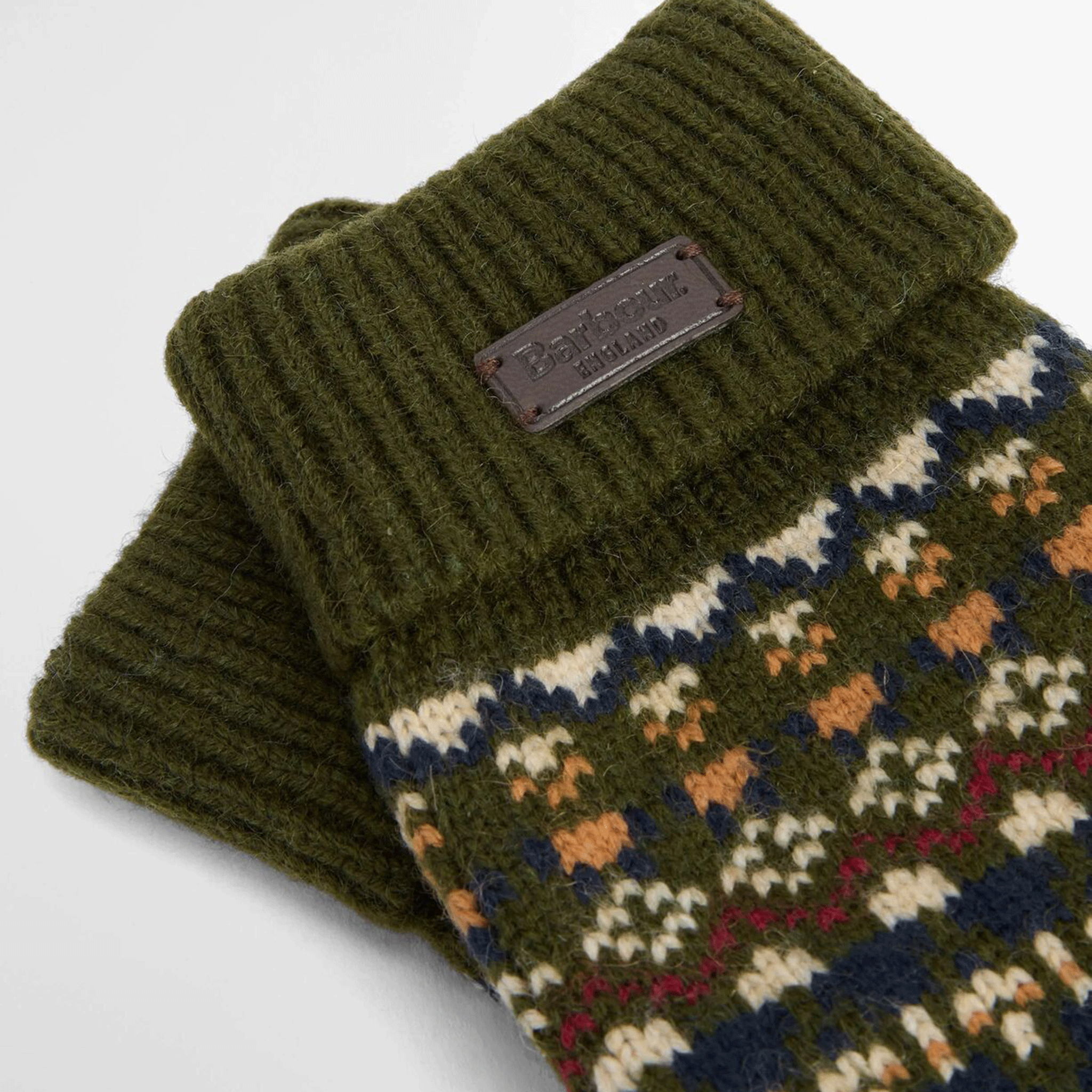 Barbour Marlow Fair Isle Gloves Olive