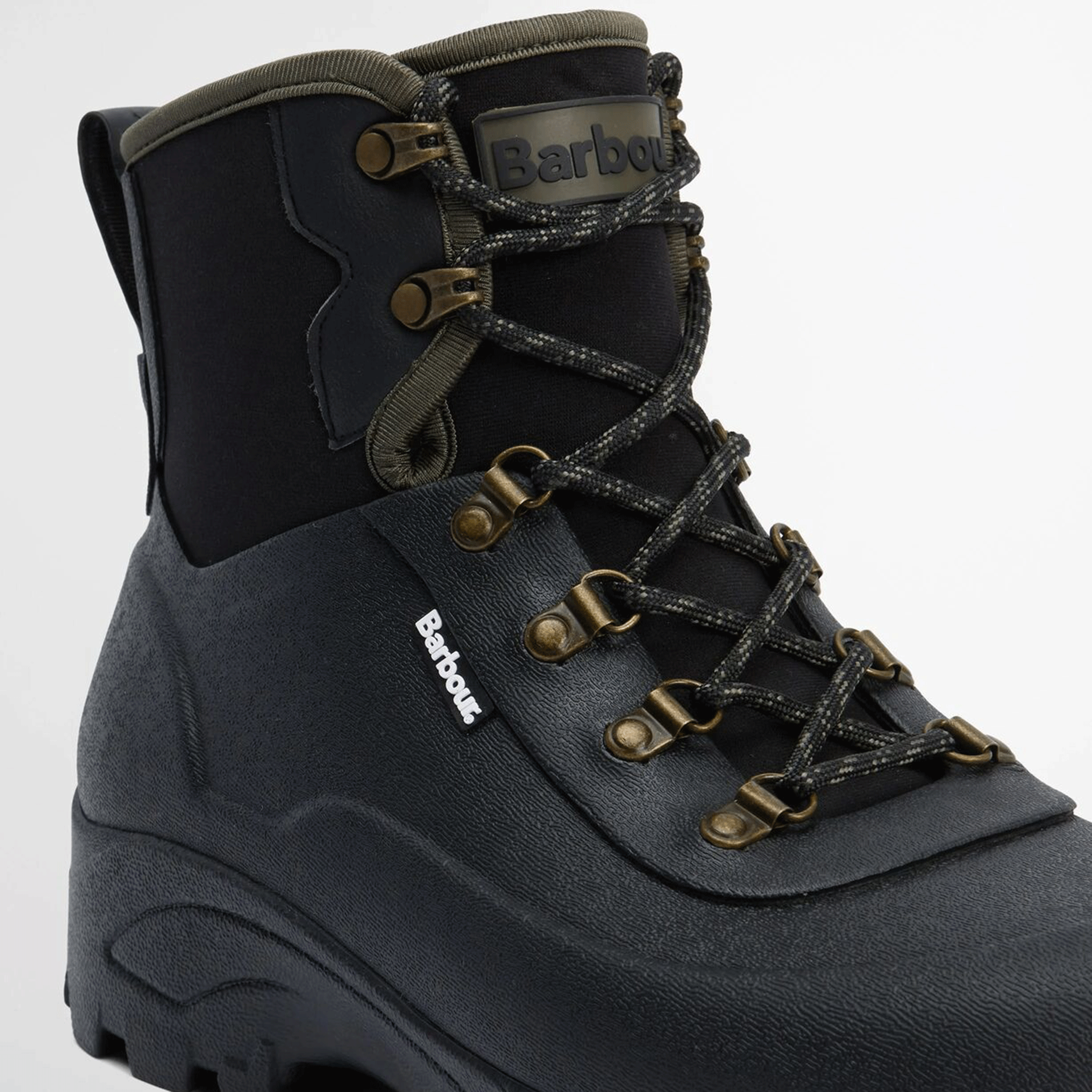 Barbour Marlow Lace-Up Wellington Boots Black