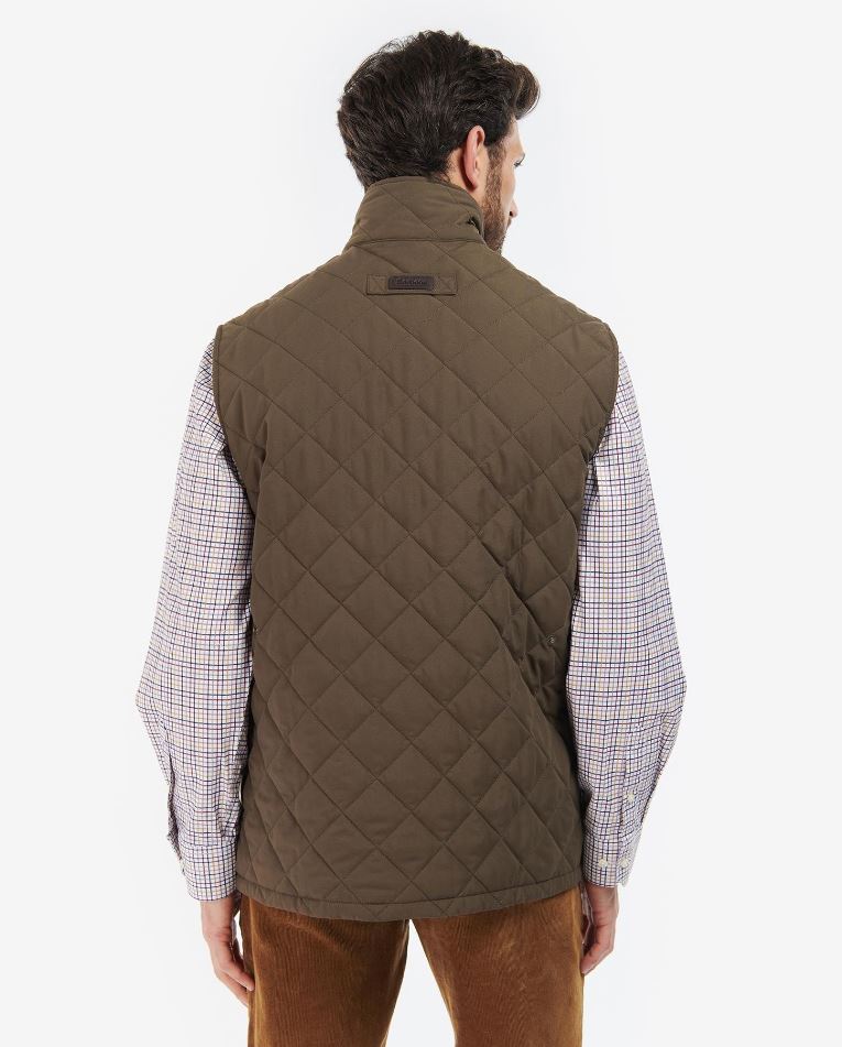 Barbour Men's Shoveler Gilet Dark Olive 3