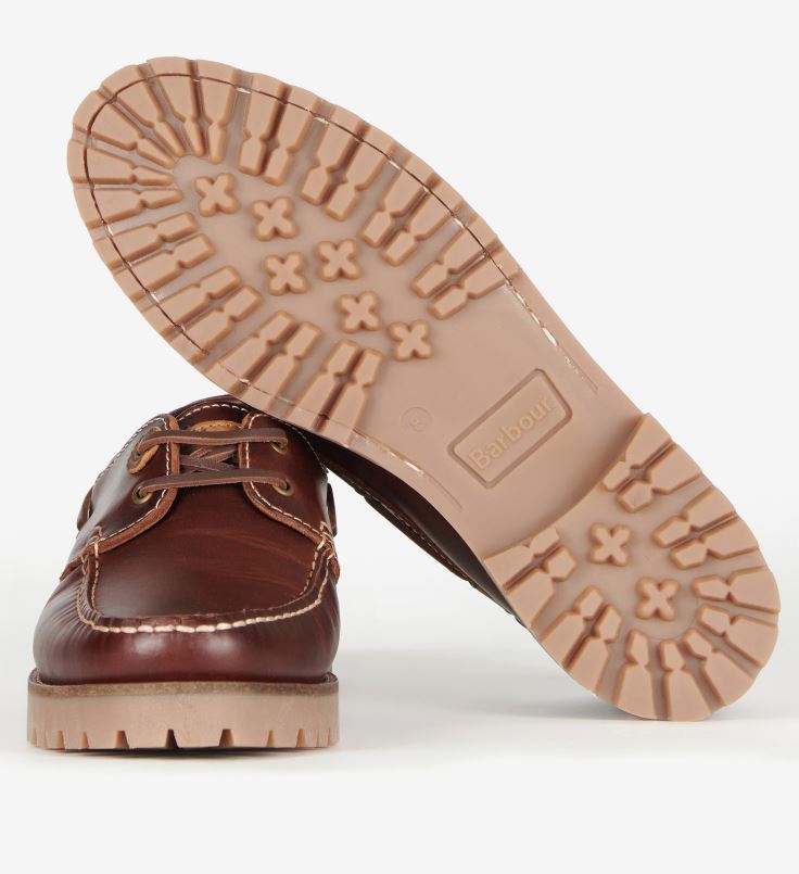 Barbour Men's Stern Boat Shoes Mahogany Leather 2