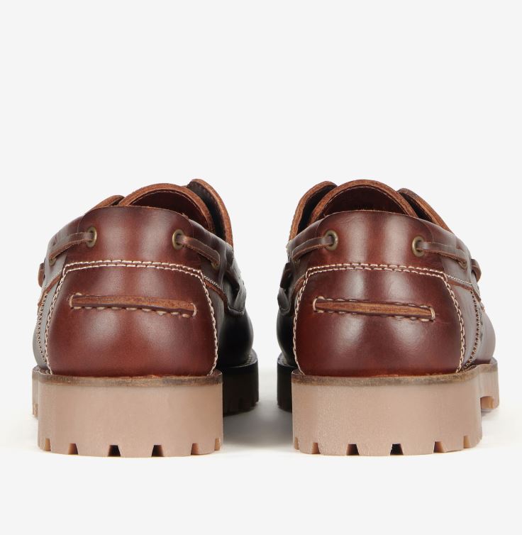 Barbour Men's Stern Boat Shoes Mahogany Leather 4