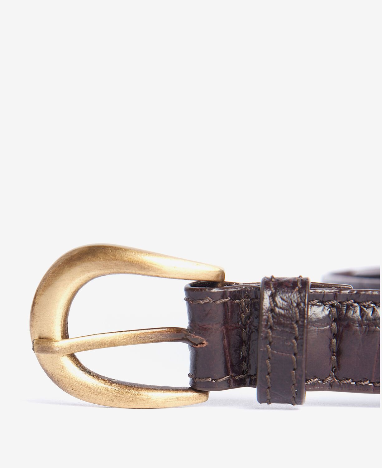 Barbour Mock Croc Leather Belt Black Cherry 3