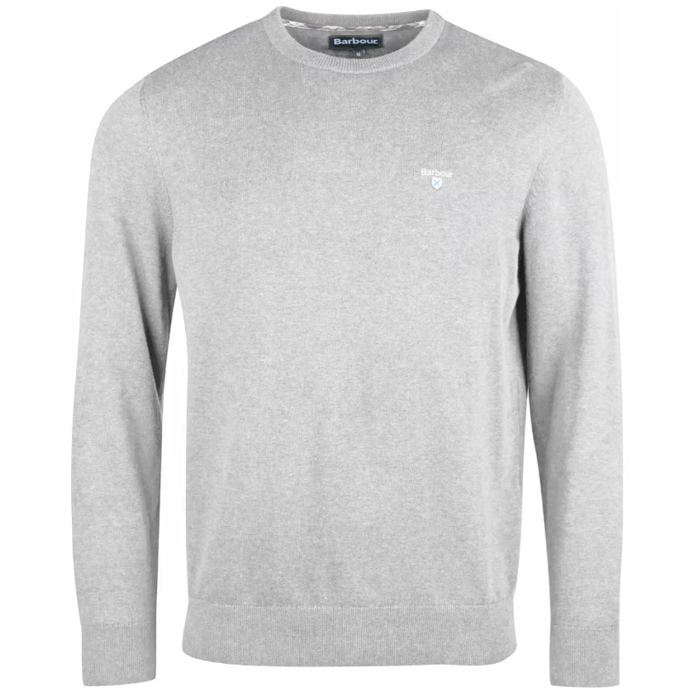 Barbour Organic Crew Neck Jumper Grey Marl 1