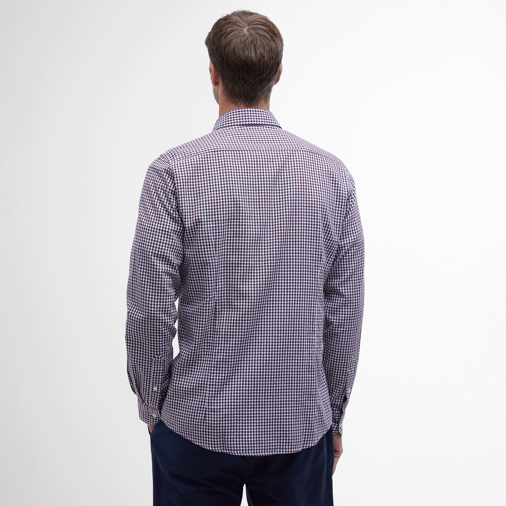 Barbour Padshaw Tailored Long-Sleeved Shirt Rich Red Mens