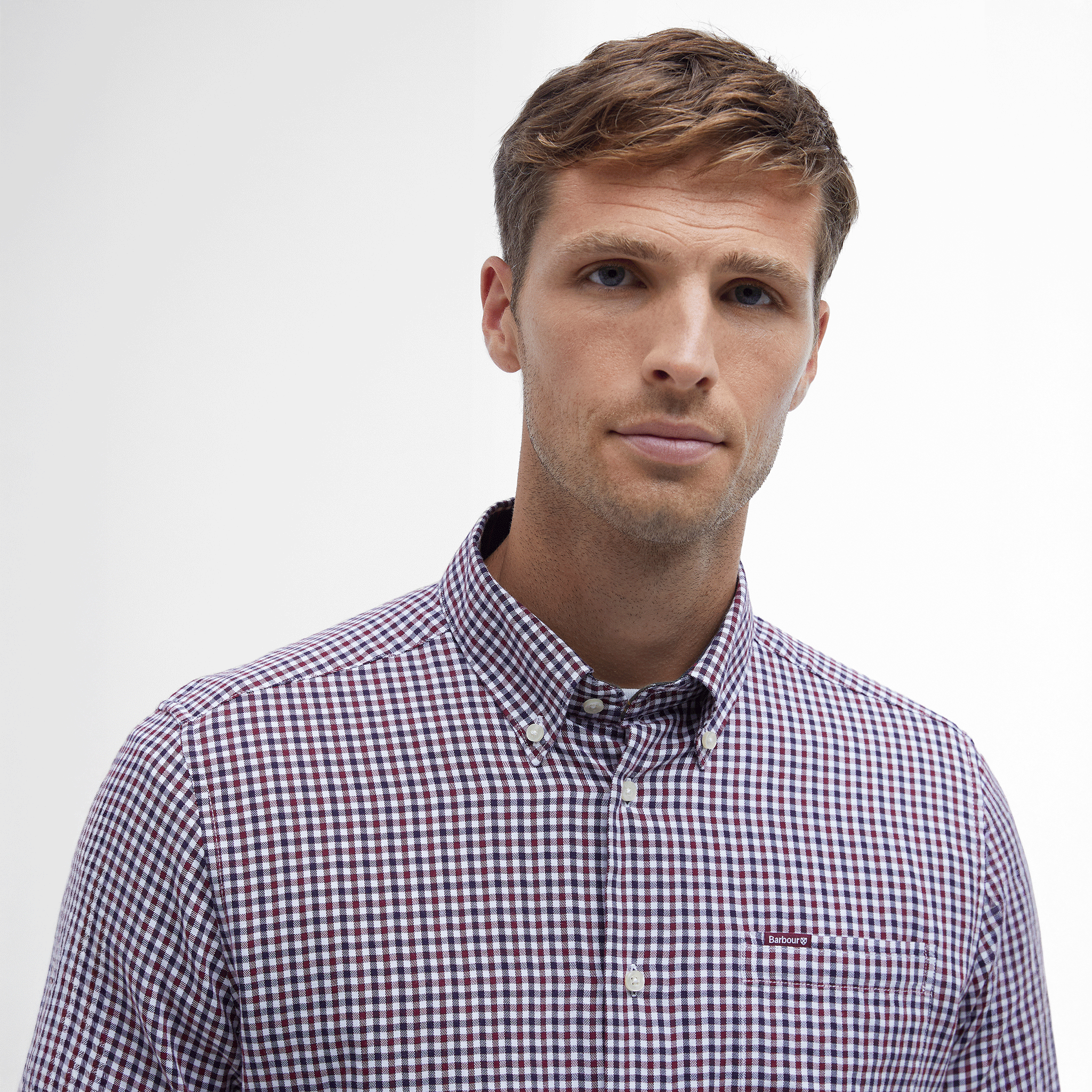 Barbour Padshaw Tailored Long-Sleeved Shirt Rich Red Mens