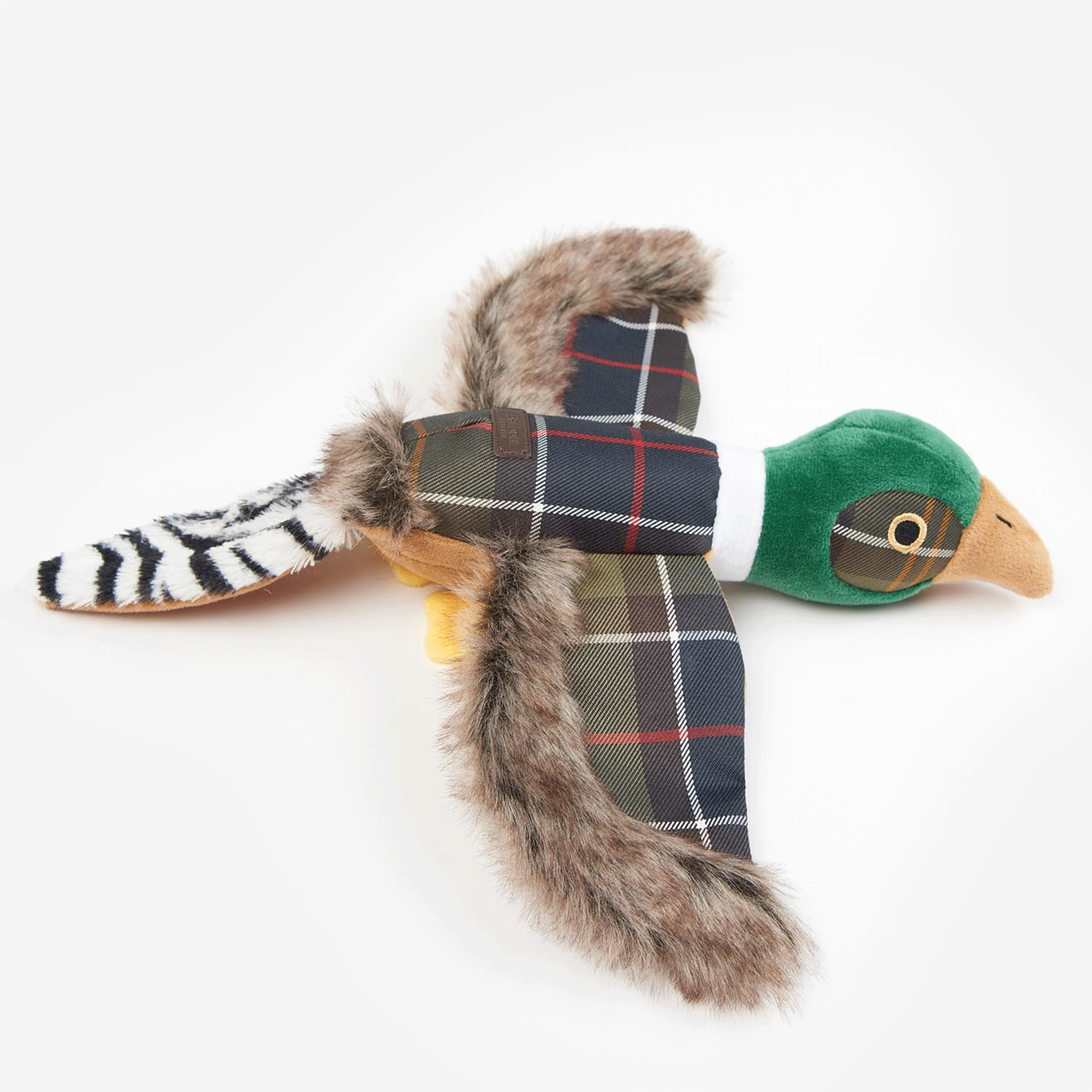 Barbour Pheasant Squeaky Dog Toy Classic Tartan - No Photos