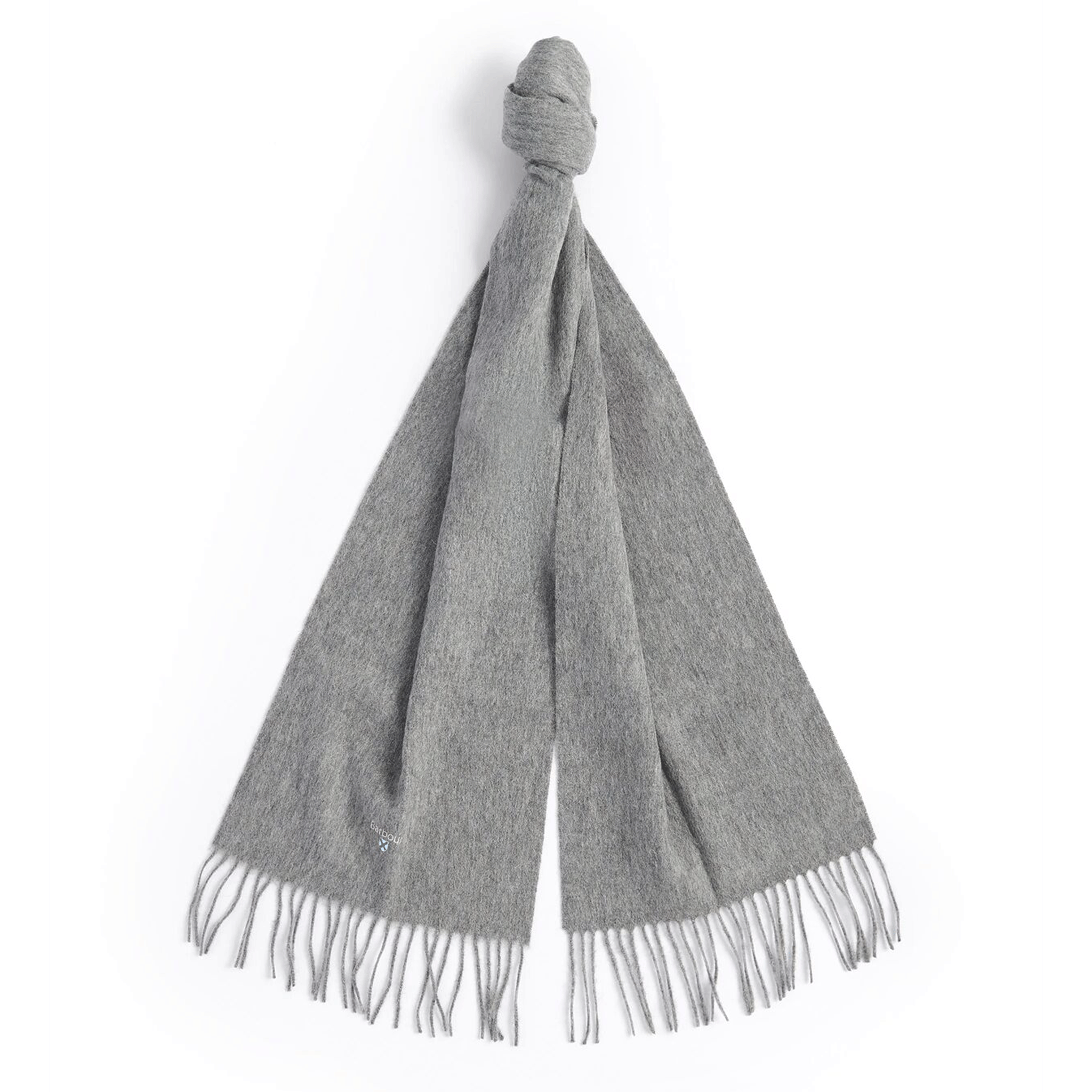 Barbour Plain Lambswool Scarf Light Grey Marl