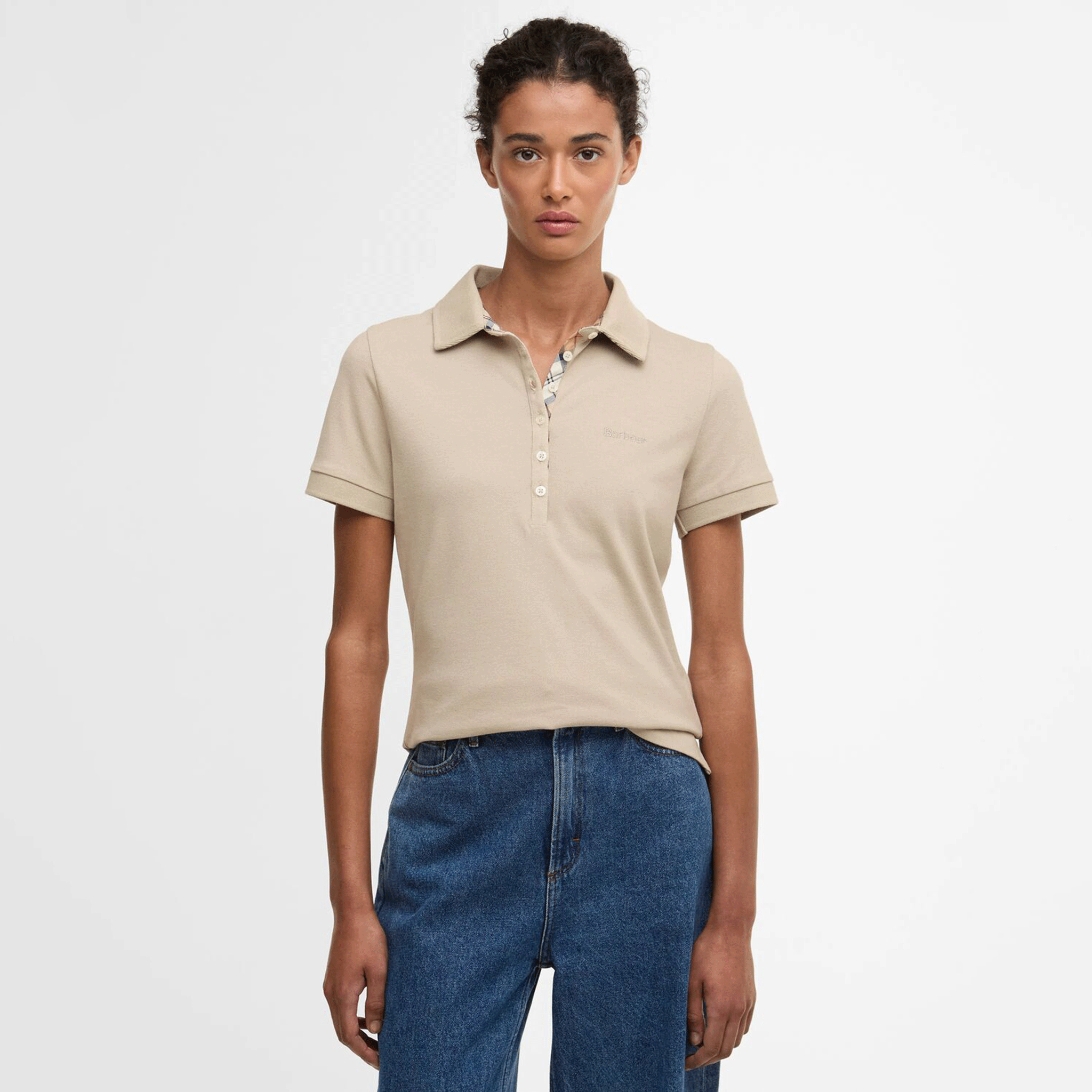 Barbour Portsdown Women's Polo Shirt Light Sand-Hessian