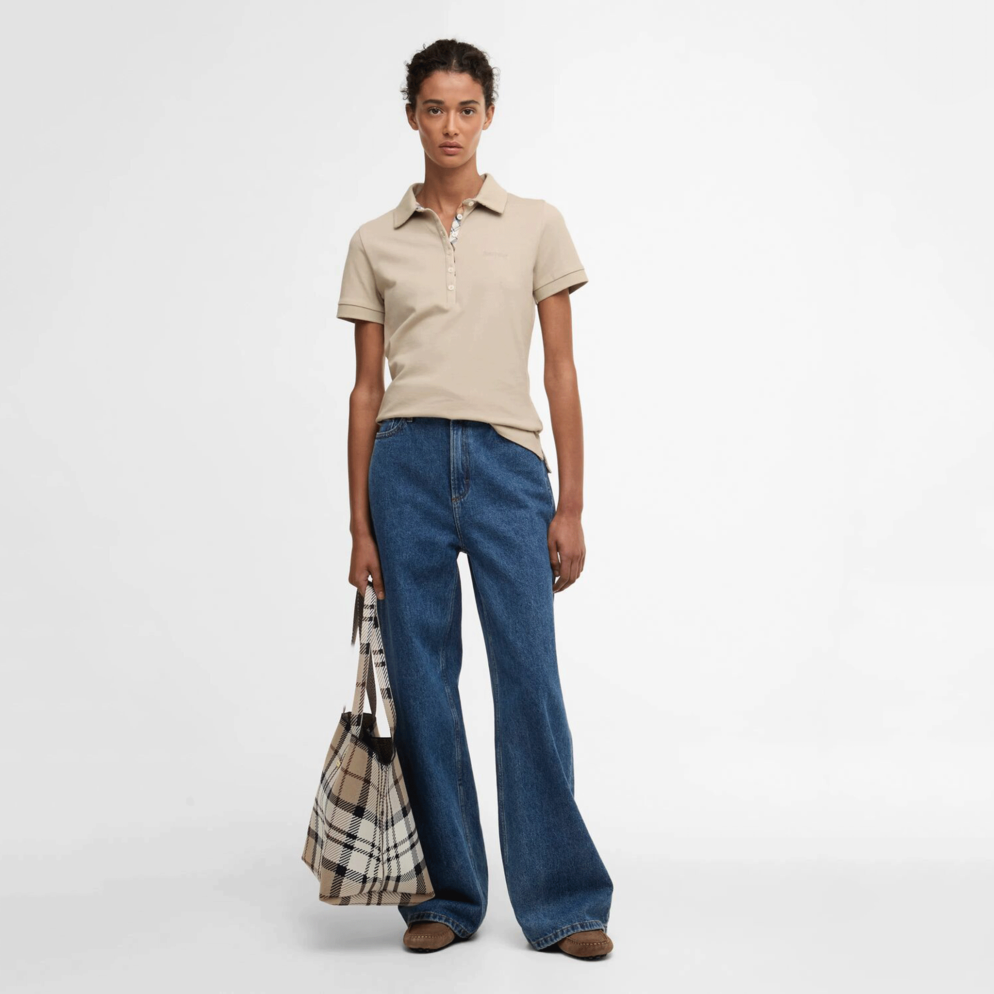 Barbour Portsdown Women's Polo Shirt Light Sand-Hessian