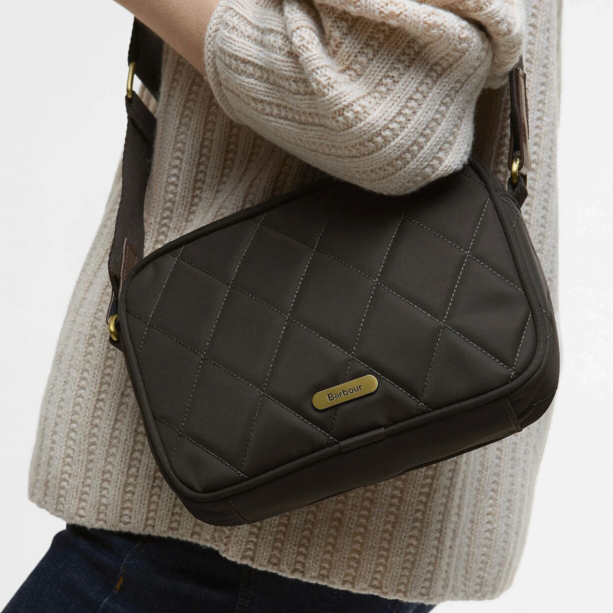 Barbour Quilted Crossbody Bag Olive