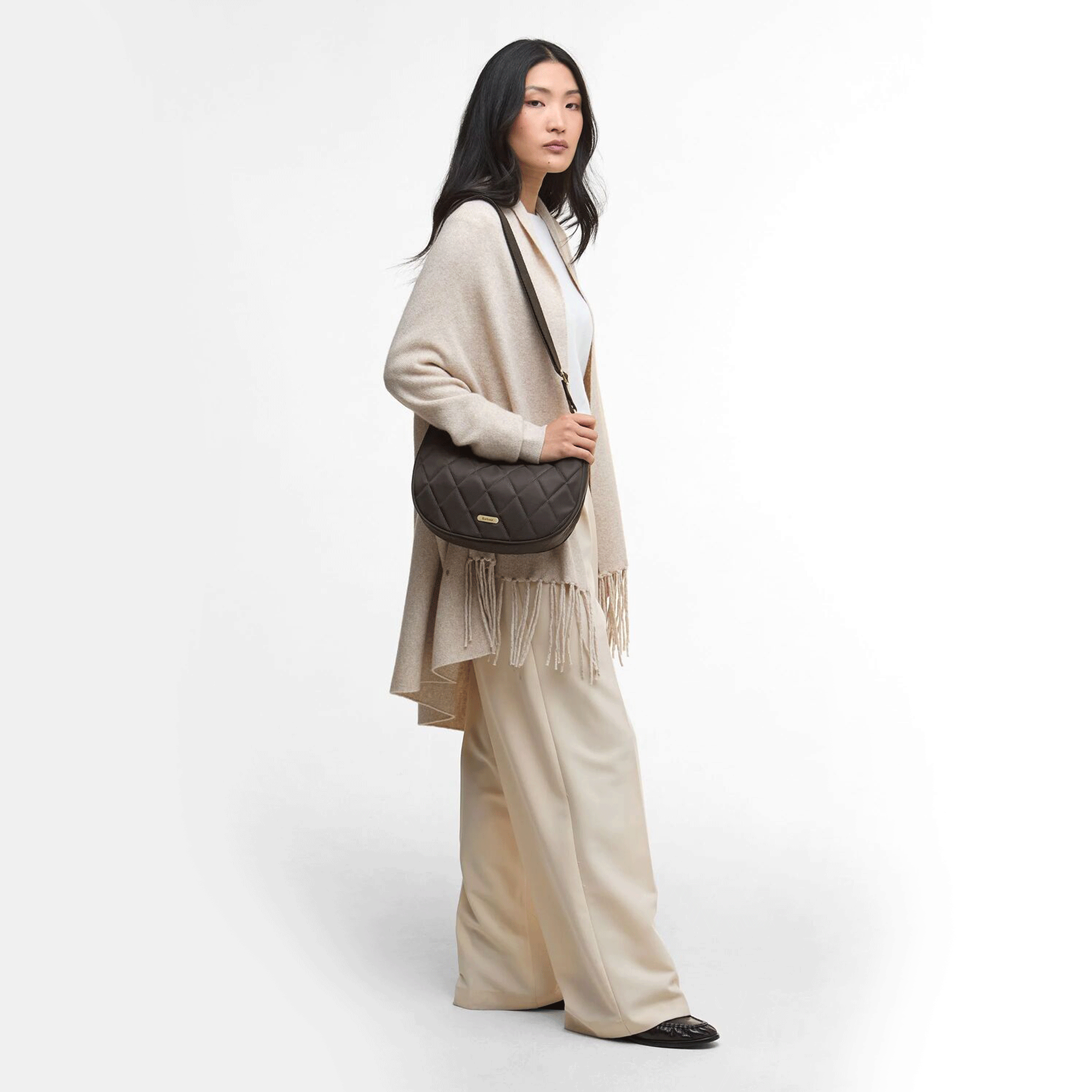 Barbour Quilted Sling Shoulder Bag Olive