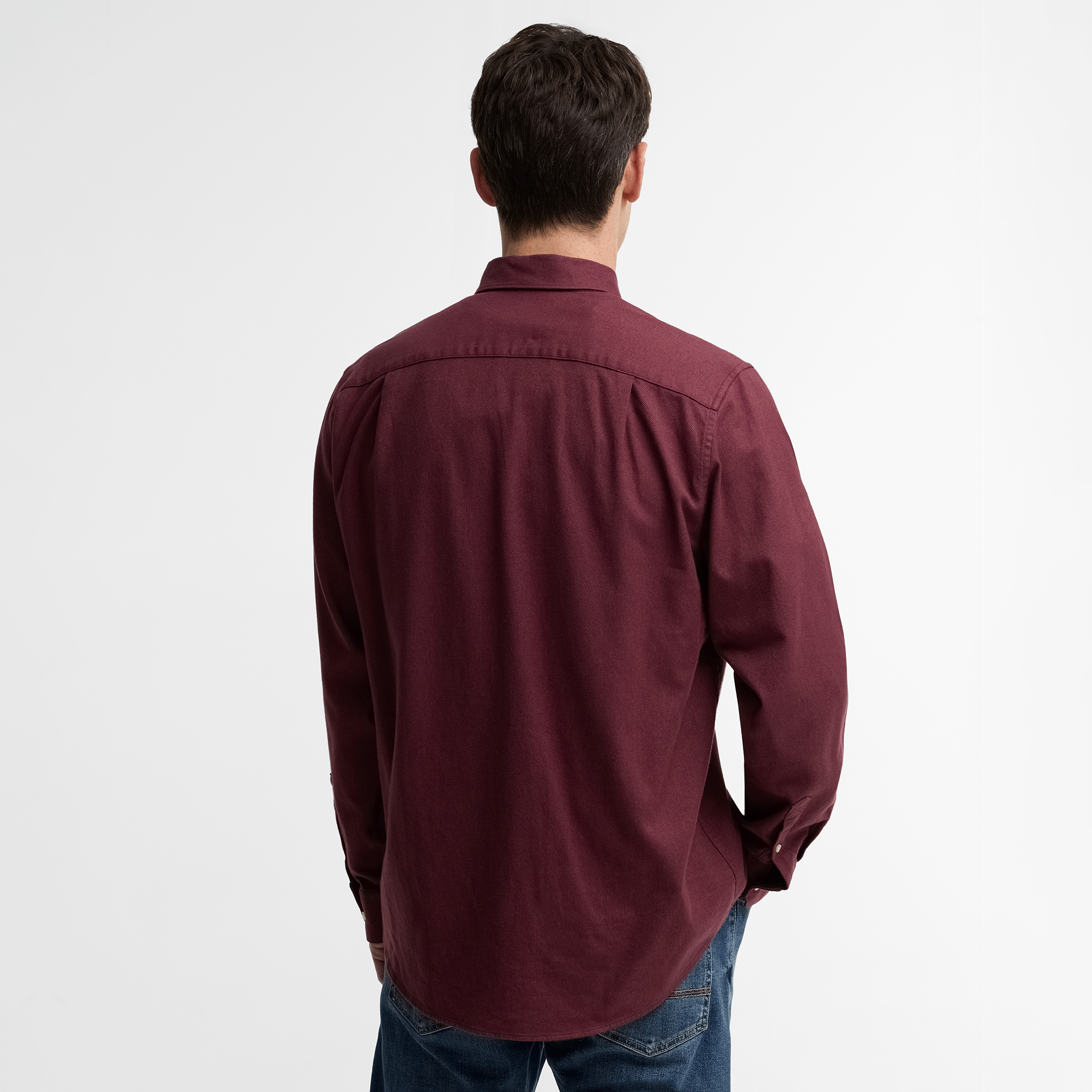 Barbour Sparrowhill Regular Long-Sleeved Shirt Dark Bordeaux Mens