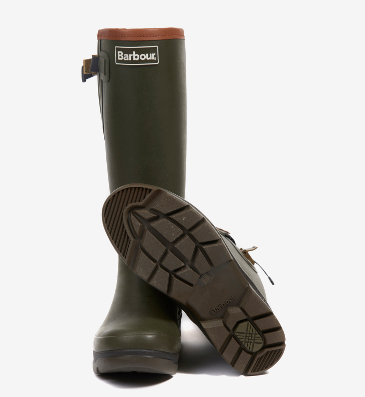 Barbour Tempest Men's Neoprene Wellington Boots Olive 4