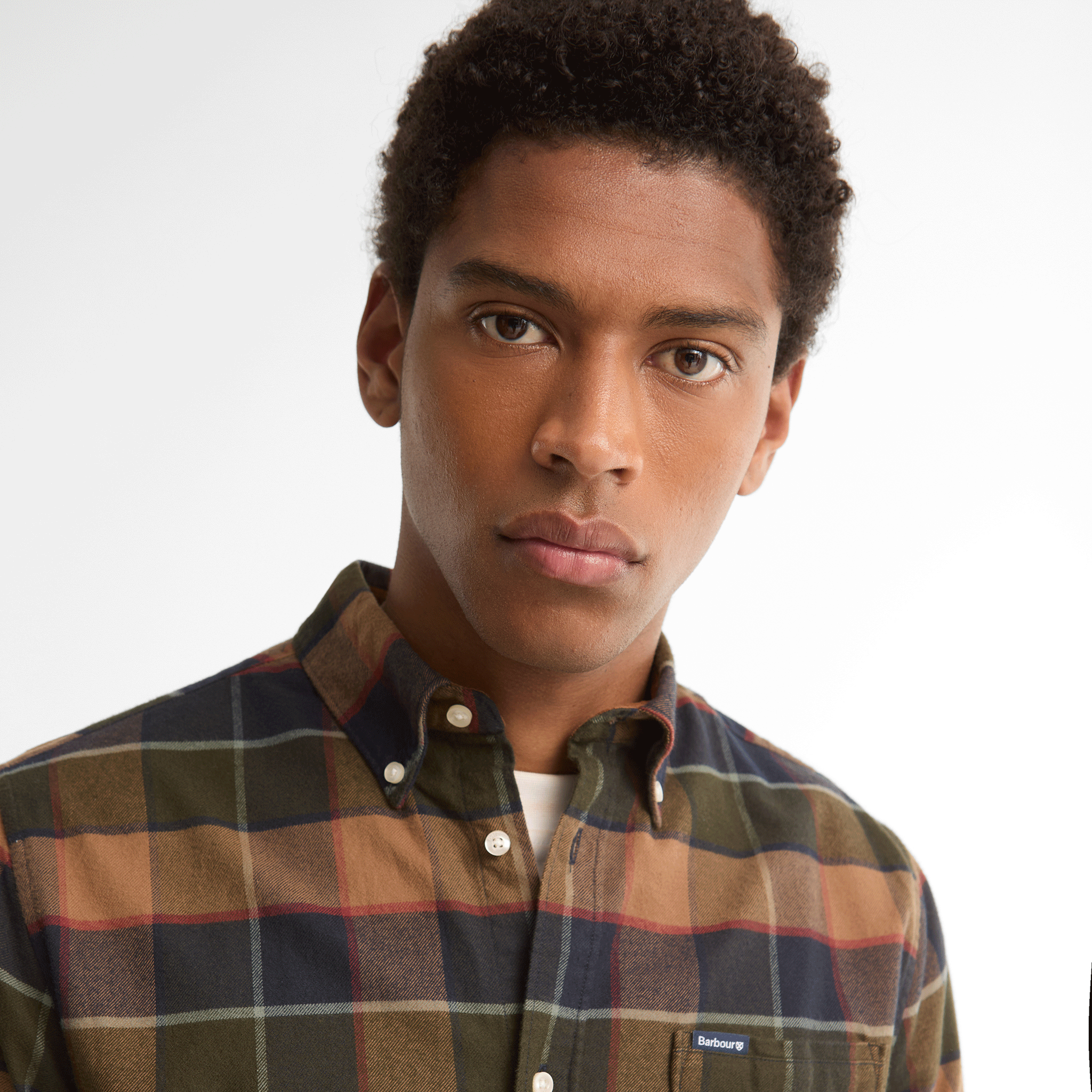 Barbour Valley Tailored Long-Sleeved Shirt Olive Mens