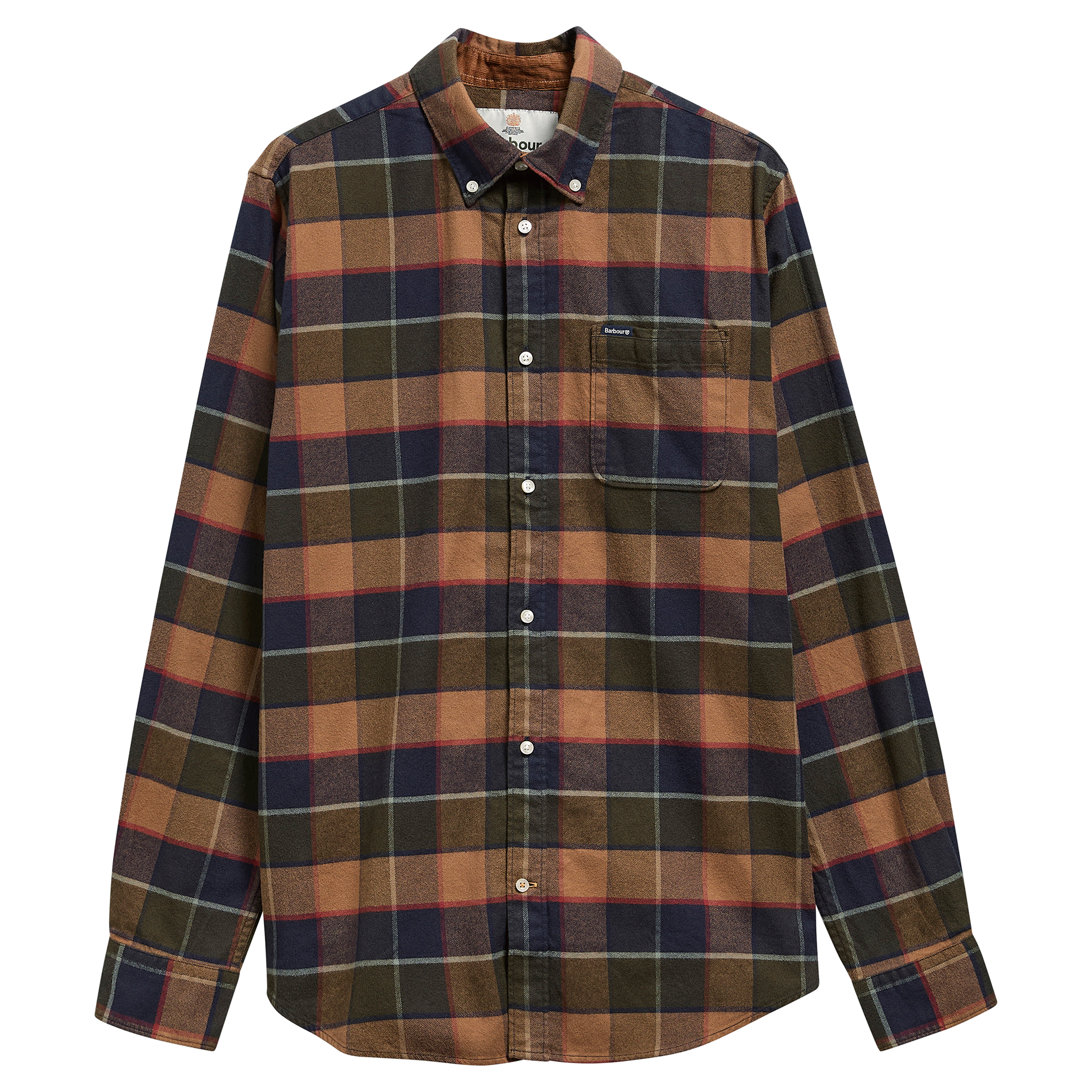 Barbour Valley Tailored Long-Sleeved Shirt Olive Mens